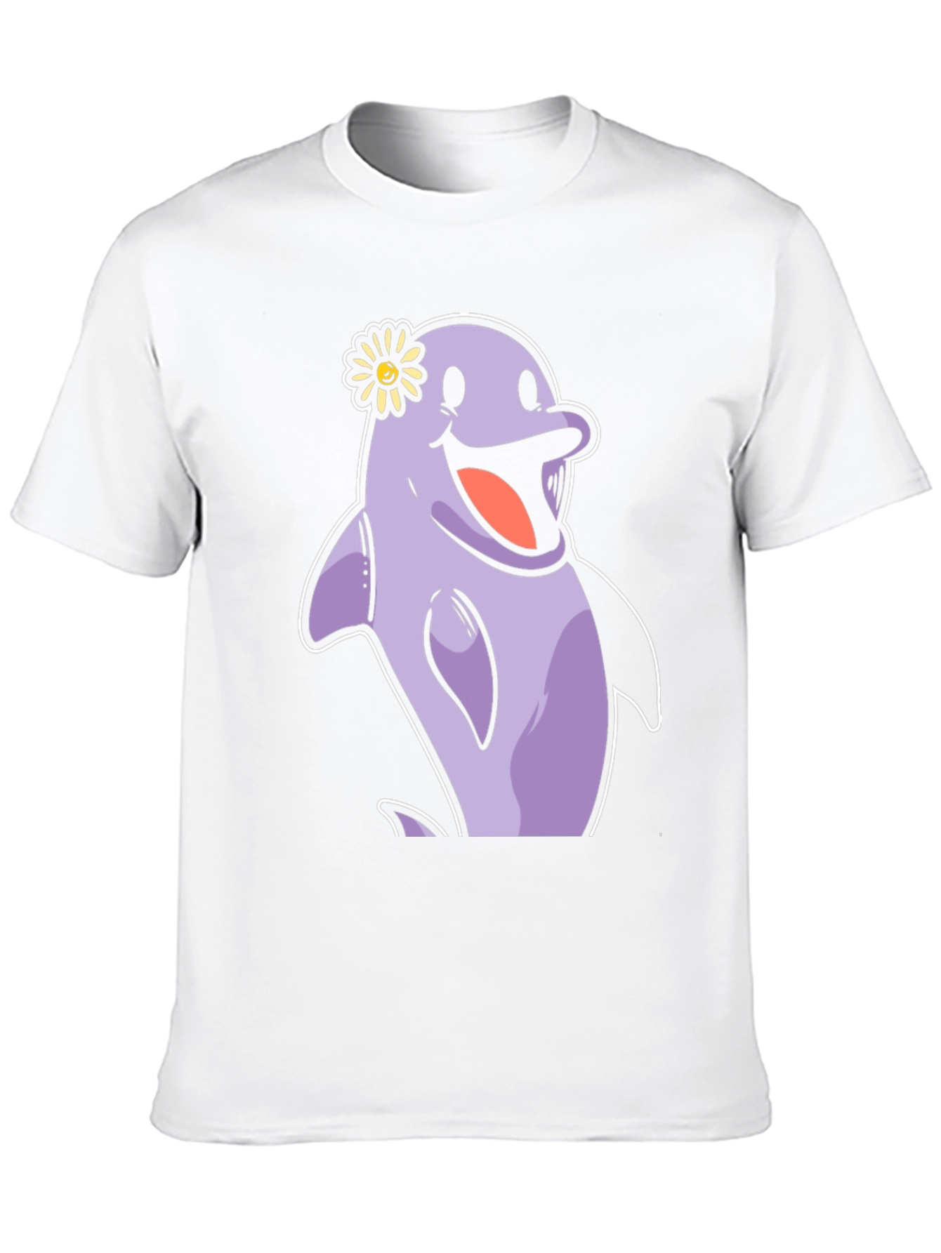 Black Cheerful Dolphin T-Shirt - Fun Graphic Tee view 10
