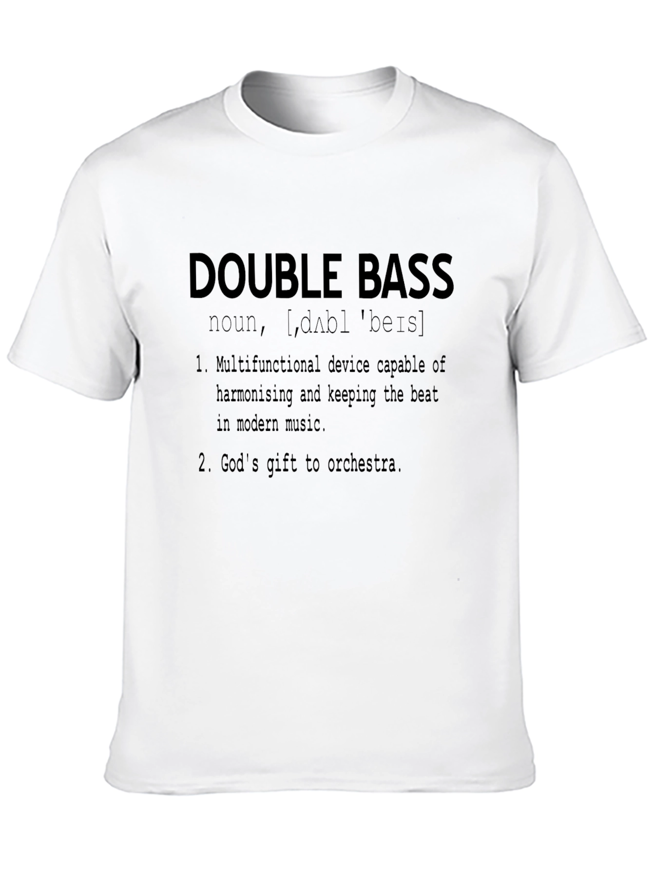 Black Double Bass Definition Graphic Tee - Musician's Humor view 10