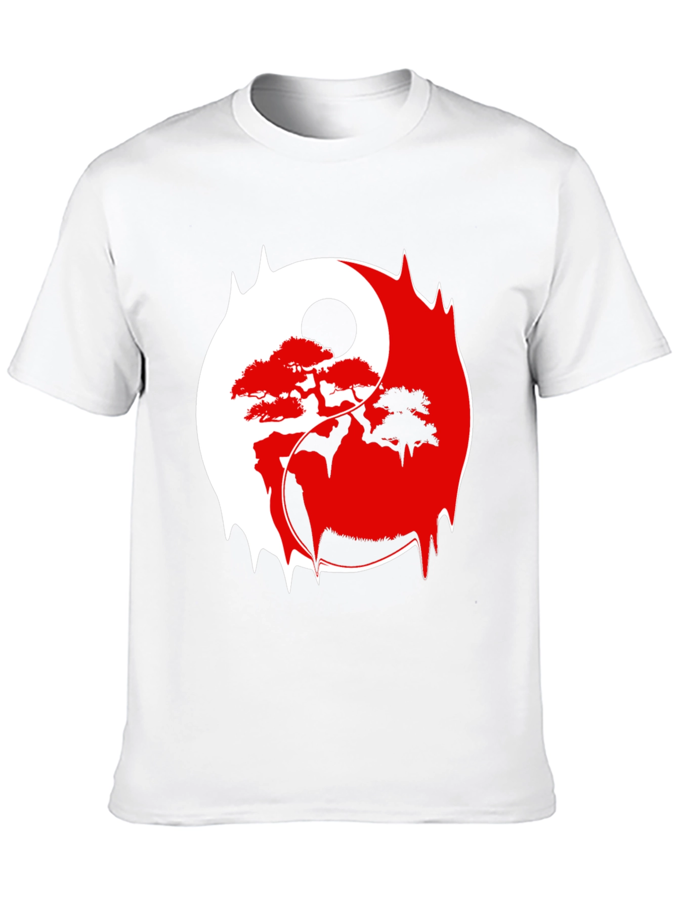Black Yin Yang Bonsai Tree Graphic Tee - Stylish & Unique view 10