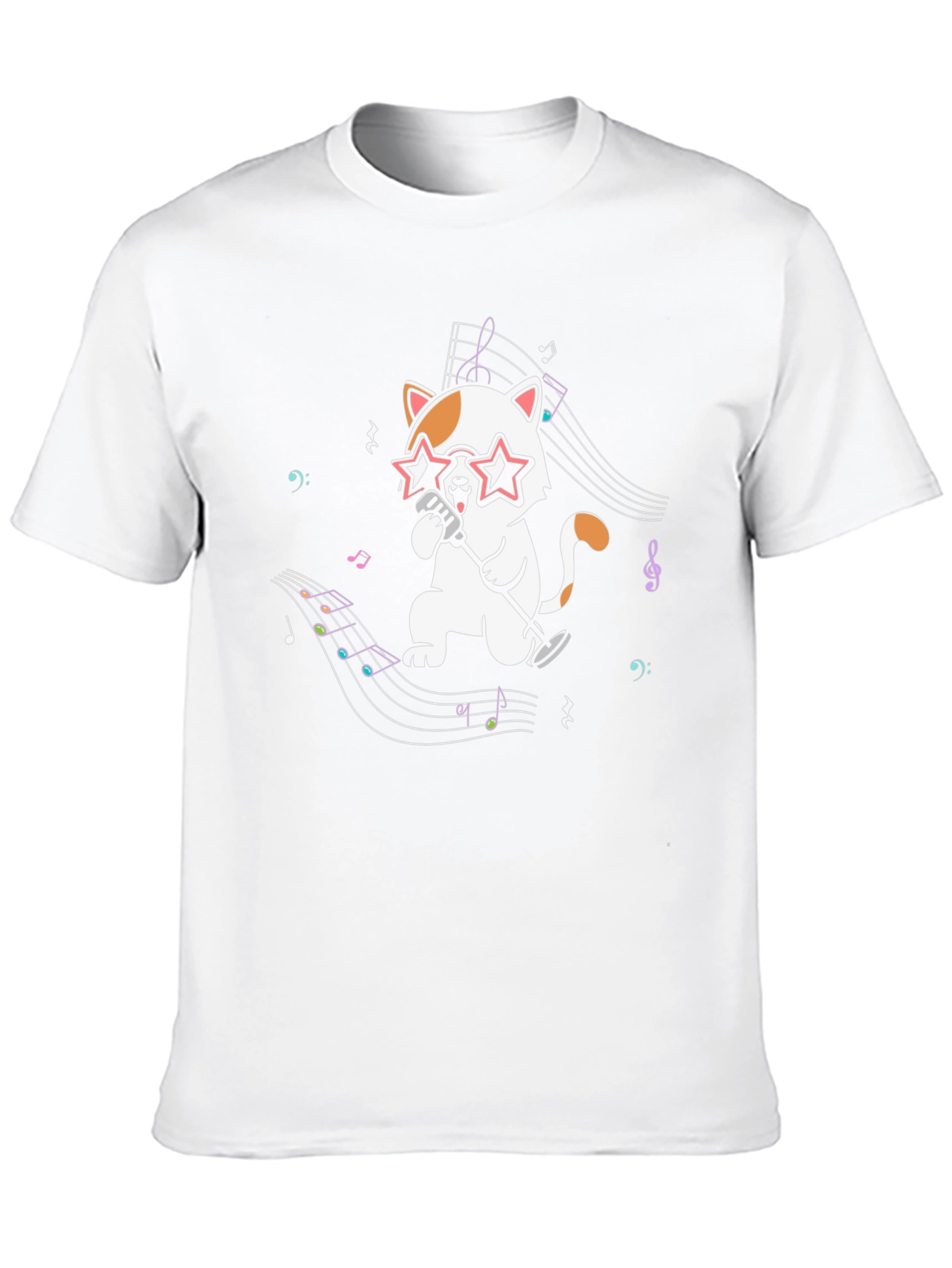 Black Singing Cat Graphic Tee - Black Cotton Blend view 10