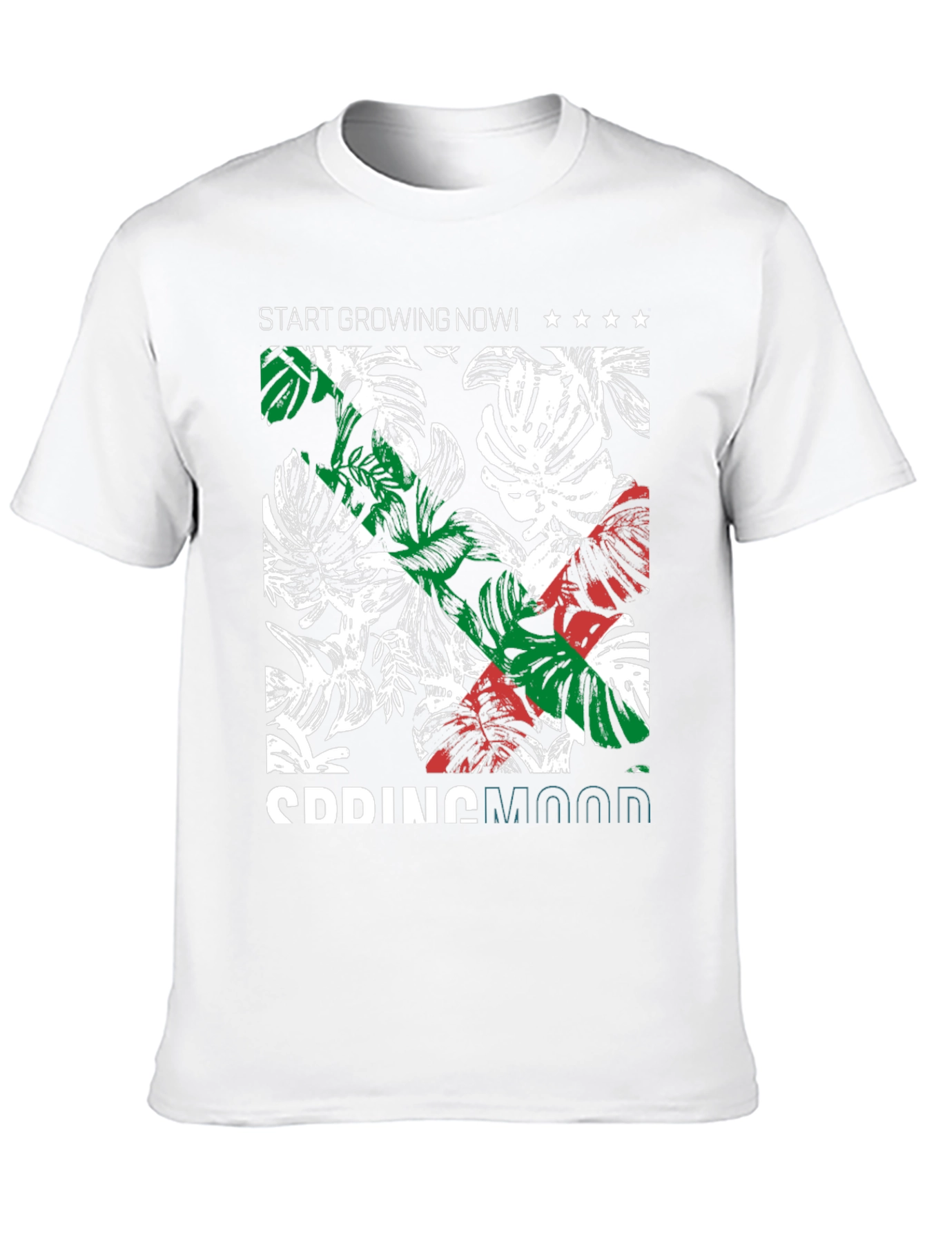 Tropical Plant Print Graphic Tee - 10