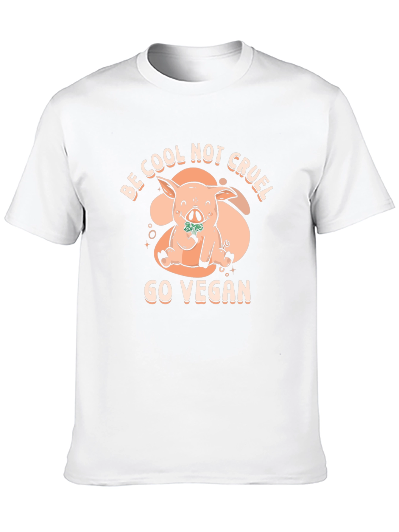 Black Vegan Pig Graphic Tee - Be Cool Not Cruel T-Shirt view 10