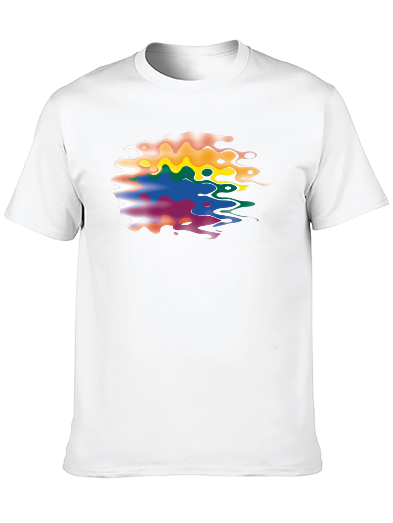 Black Abstract Colorful Graphic Print Black T-Shirt view 10