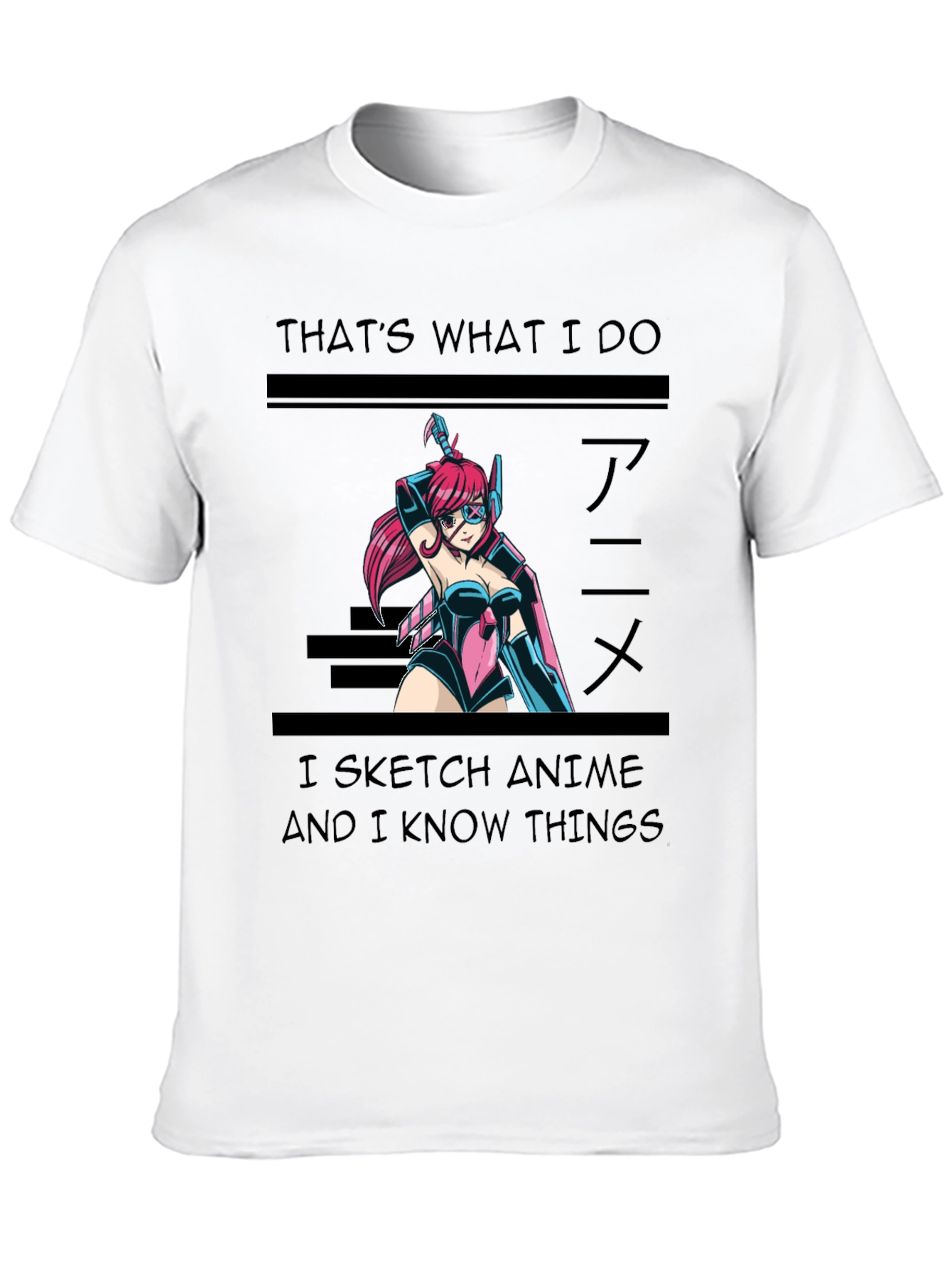 Black Anime Sketch T-Shirt - 'That's What I Do' view 10
