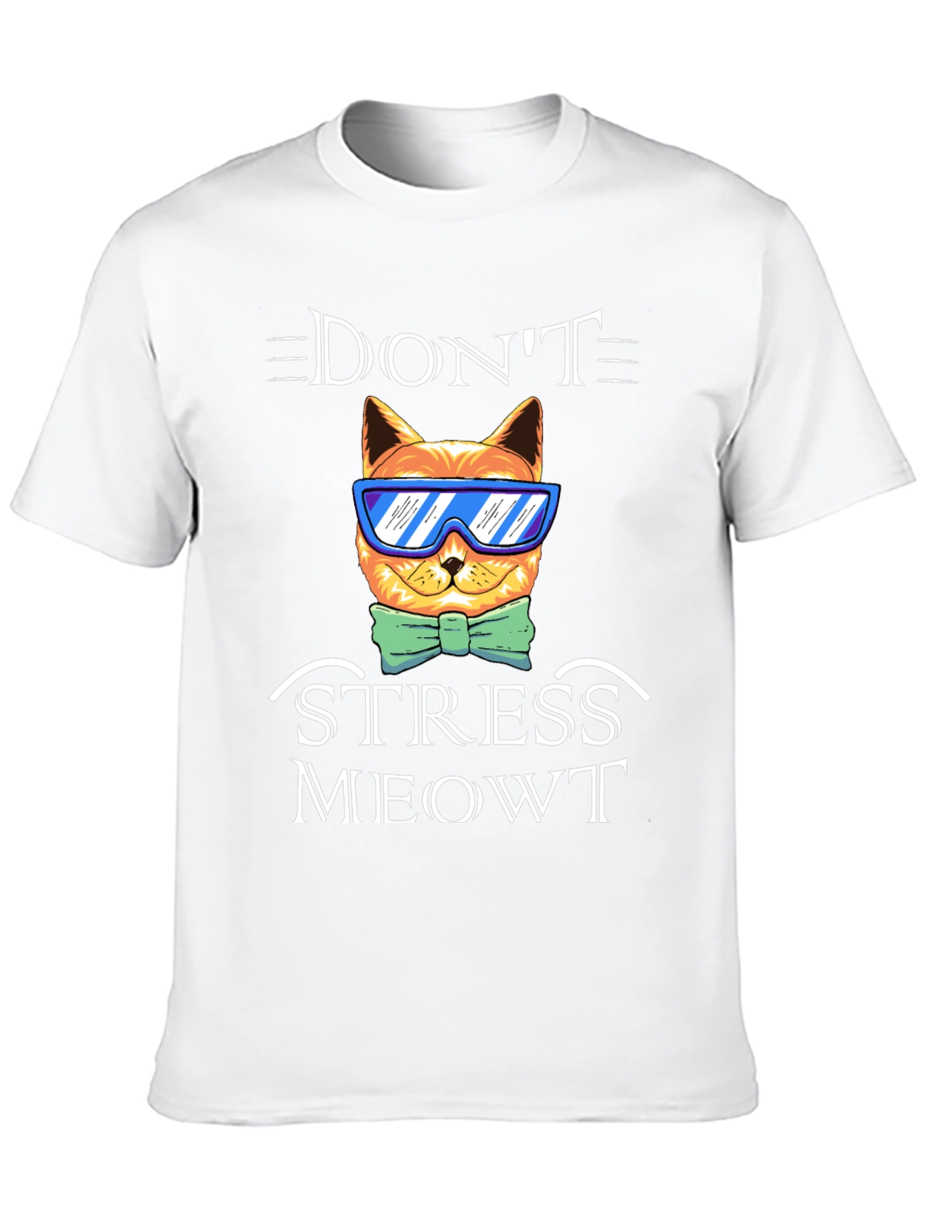 Black Don't Stress Meowt T-Shirt Funny Cat Tee view 10