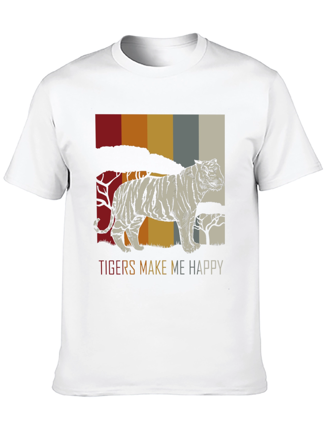 Black Tigers Make Me Happy Graphic Tee - Retro Style view 10