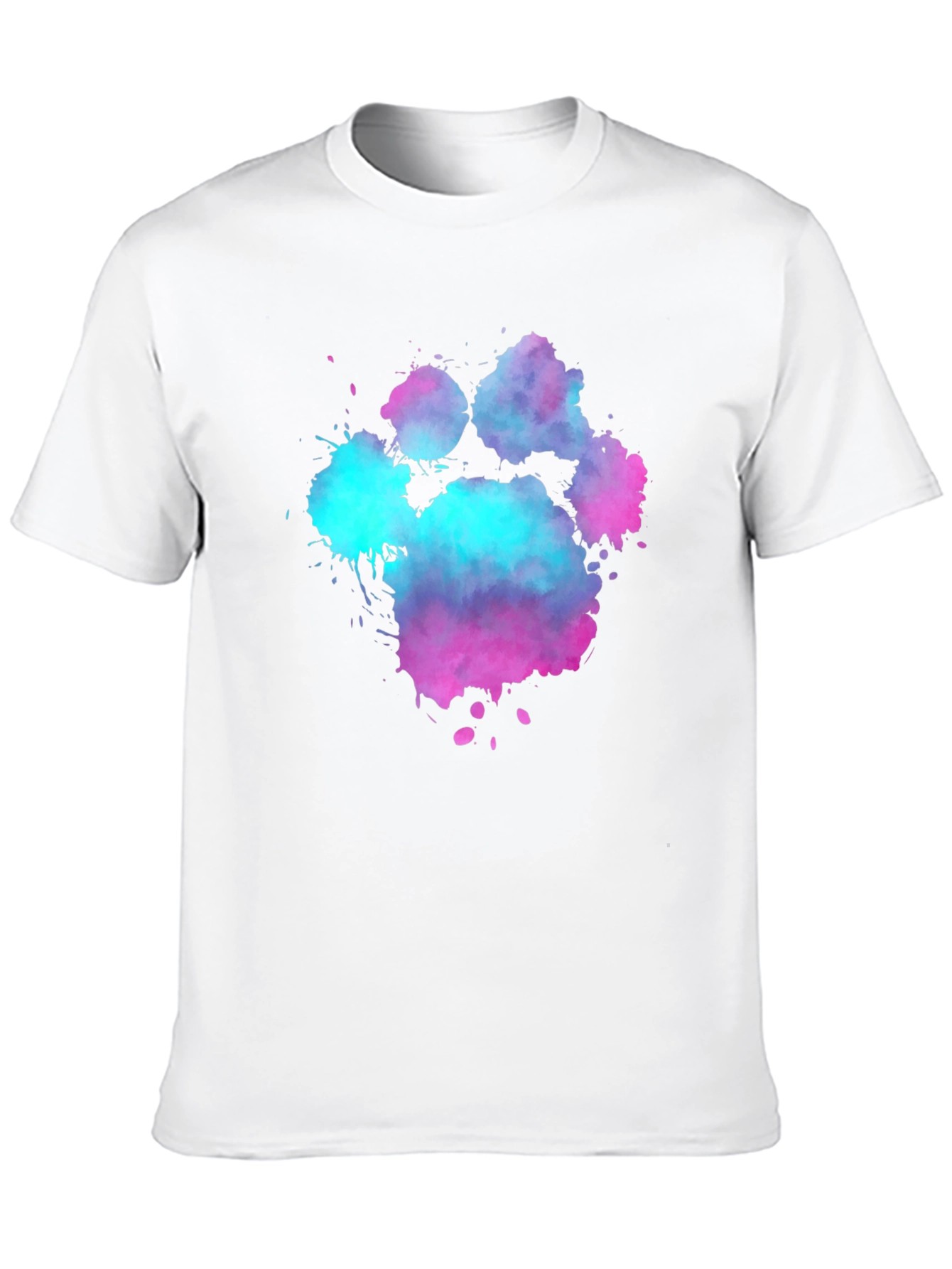 Black Watercolor Paw Print Graphic Tee - Black Cotton Blend view 10