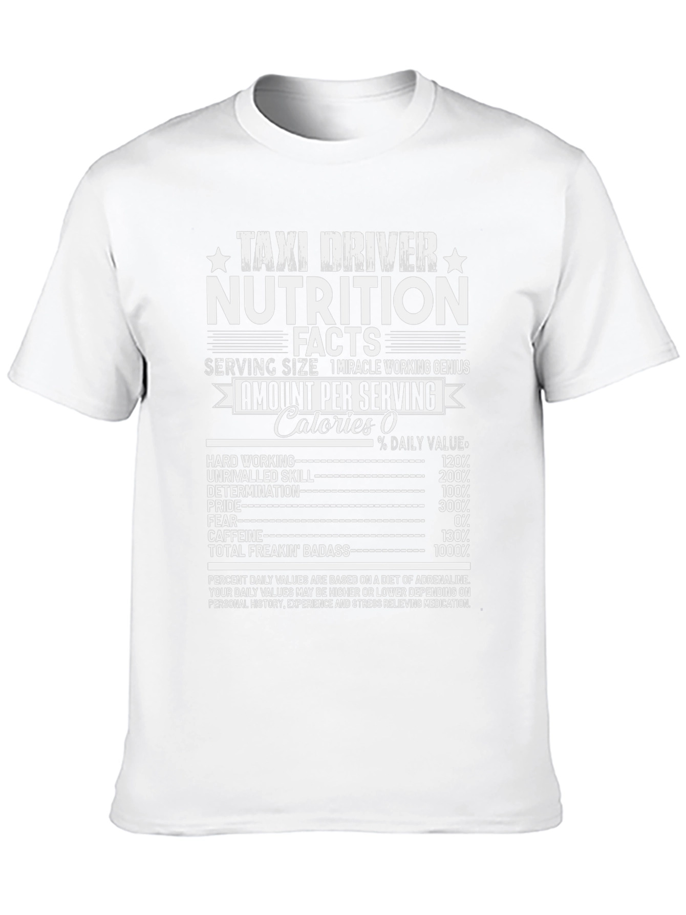 Black Taxi Driver Nutrition Facts T-Shirt view 10