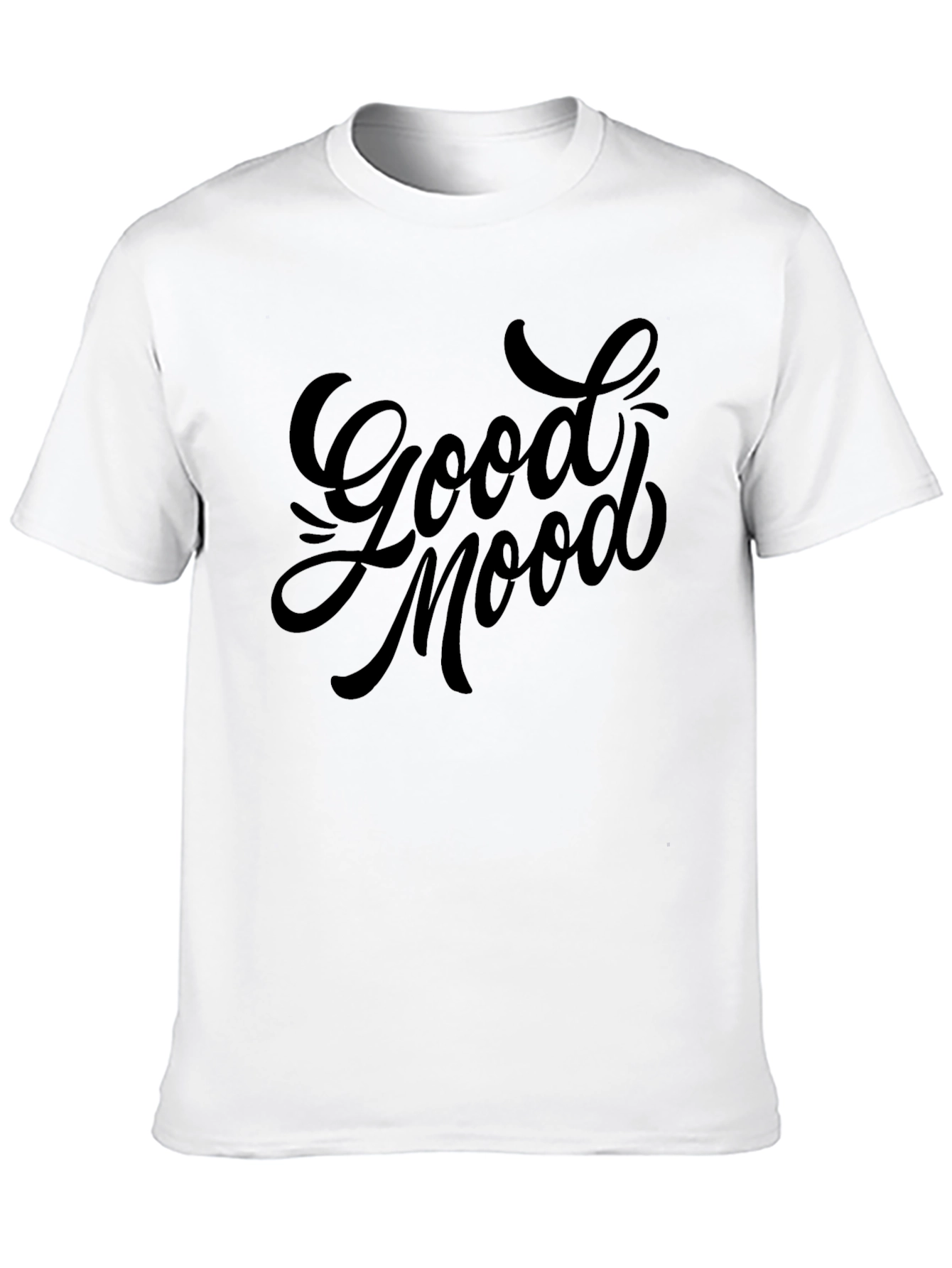 Black Good Mood Graphic Tee - Stylish Black T-Shirt view 10