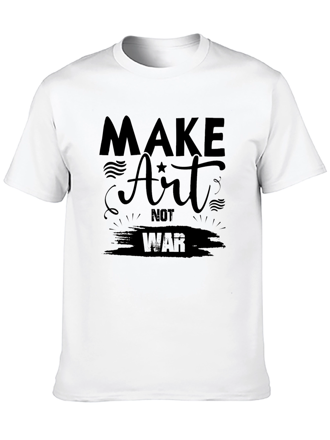 Black Make Art Not War Graphic Tee - Black view 10