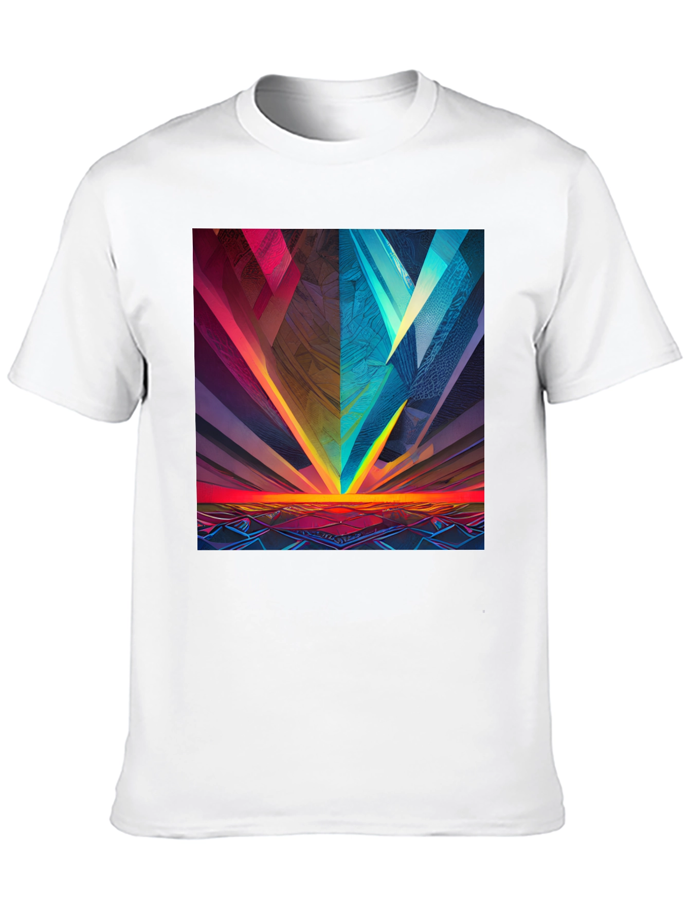 Black Abstract Geometric Graphic Print Black Tee view 10