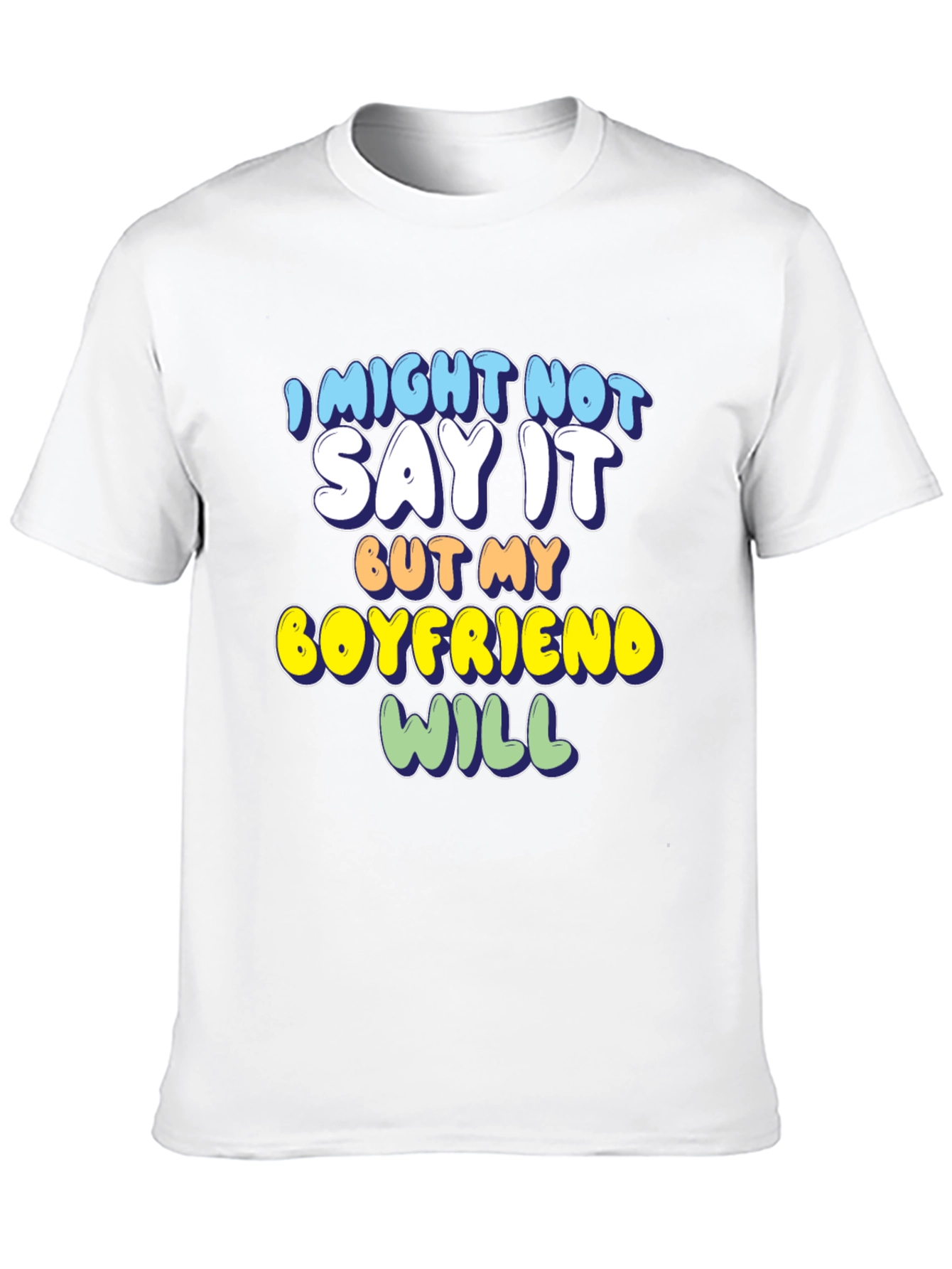 Black Humorous Boyfriend Statement T-Shirt view 10