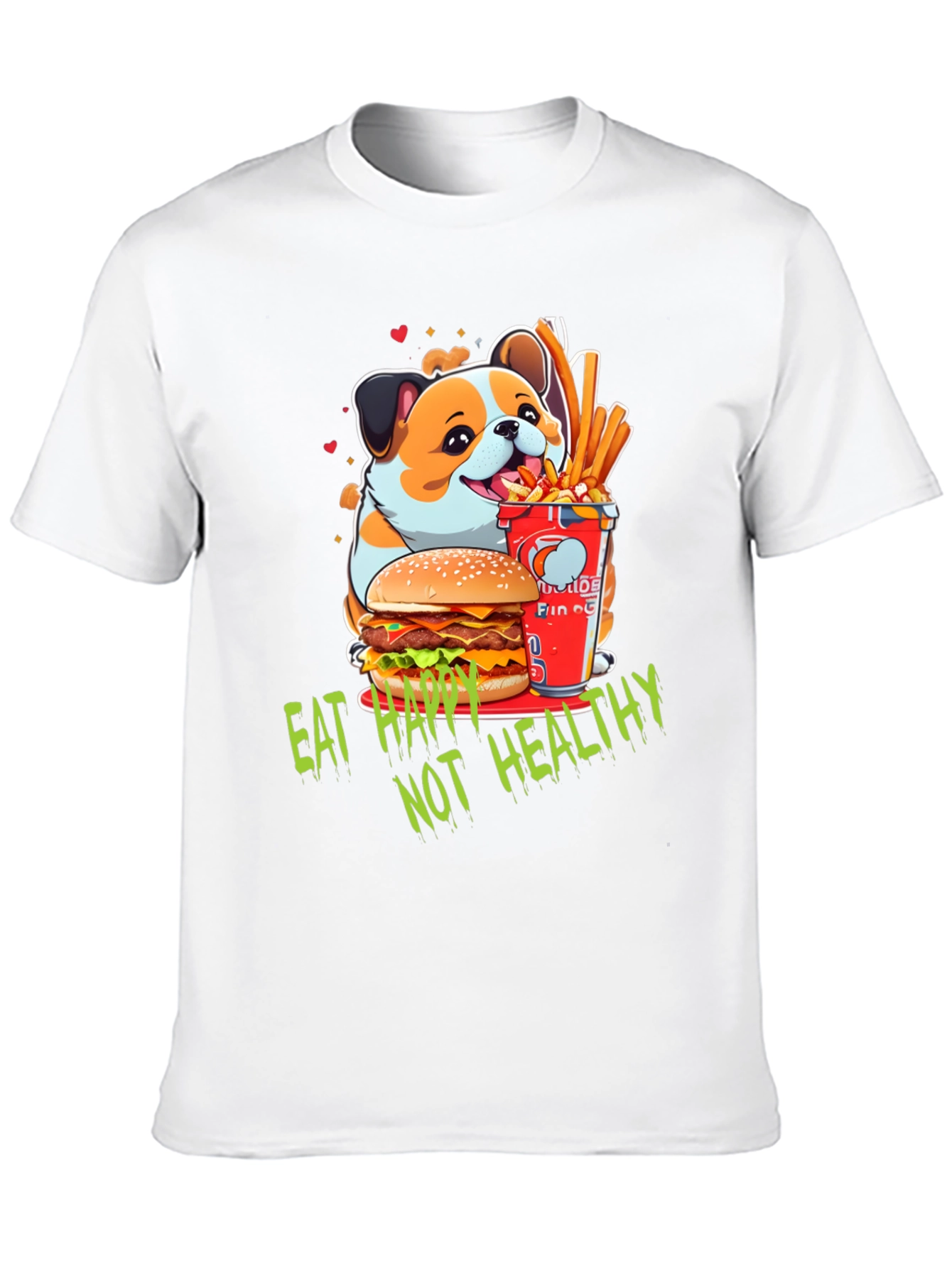 Black Eat Happy Not Healthy T-Shirt view 10