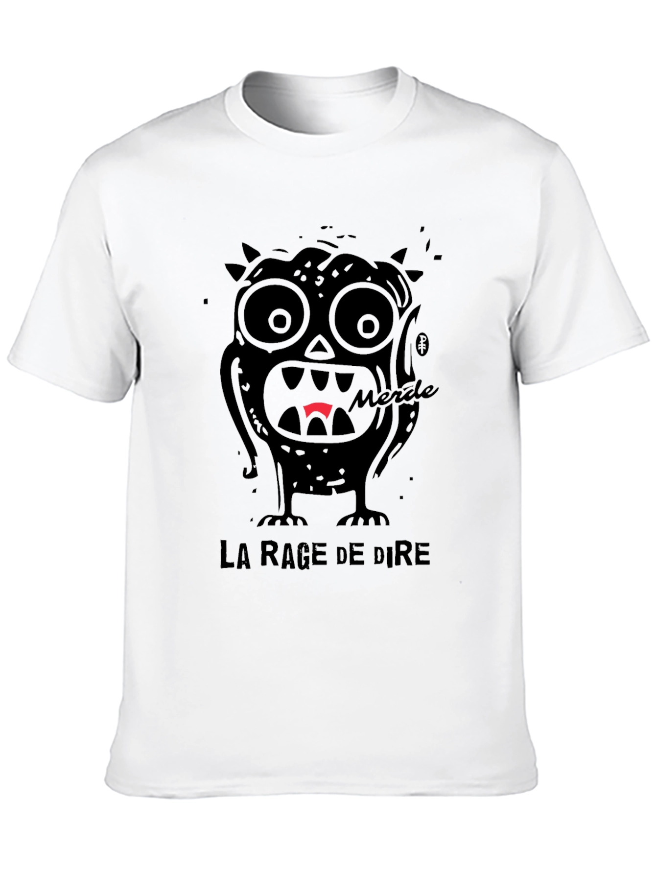 Black Merde Rage de Dire Graphic Tee - Black Cotton Blend Shirt view 10