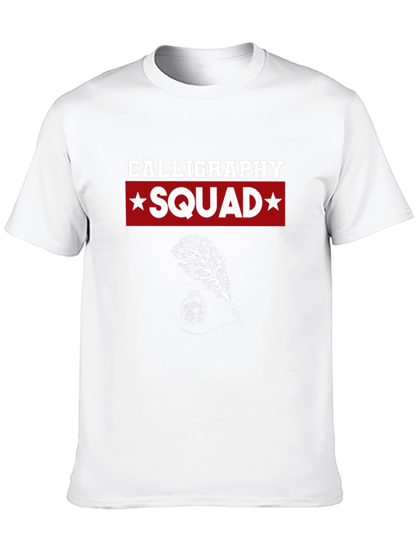 Black Calligraphy Squad T-Shirt - Ink & Quill Design view 10