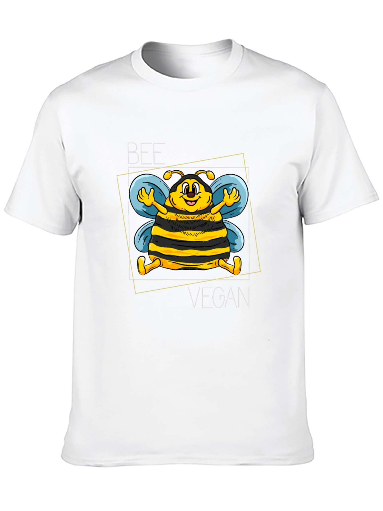 Black Bee Vegan Graphic Tee - Black Unisex T-Shirt view 10