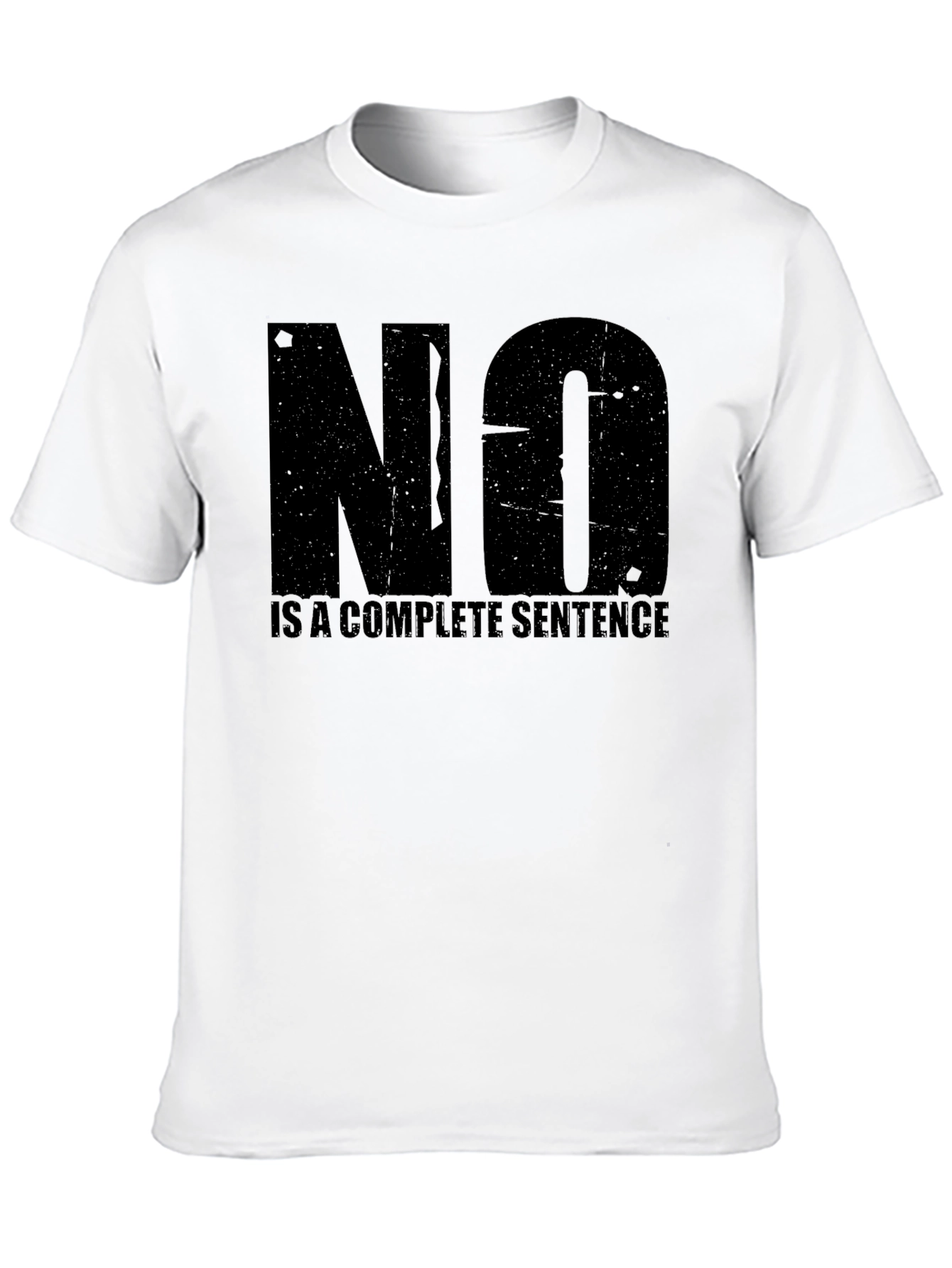 Black Statement T-Shirt: "NO" is a Complete Sentence view 10