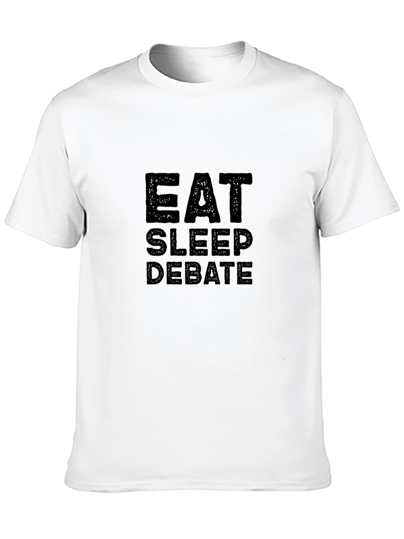 Black Eat Sleep Debate T-Shirt - Black Cotton Casual Tee view 10