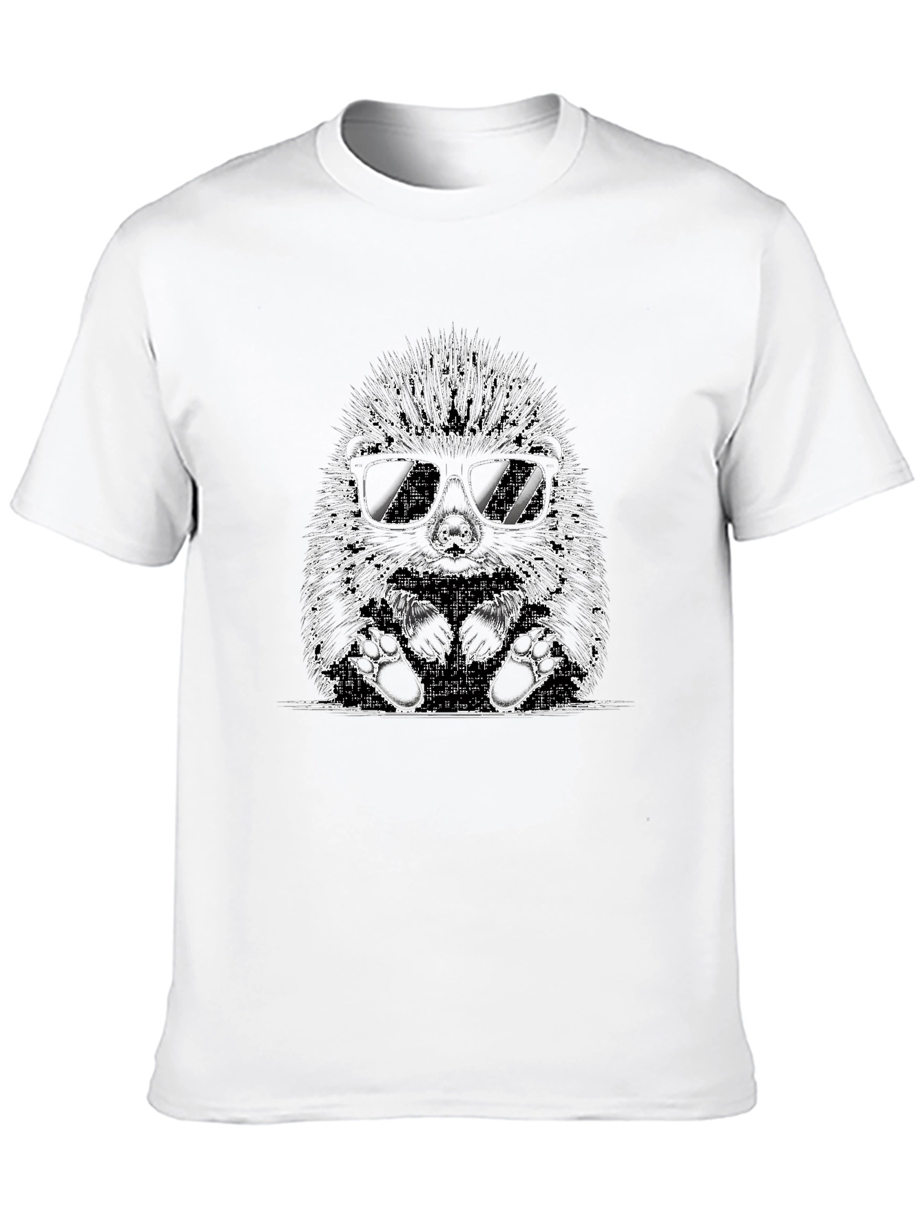 Black Cool Hedgehog Graphic T-Shirt - Black view 10
