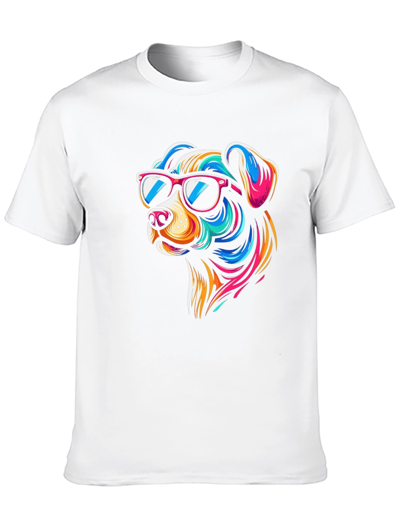 Black Cool Dog Graphic Tee - Black Cotton T-Shirt view 10