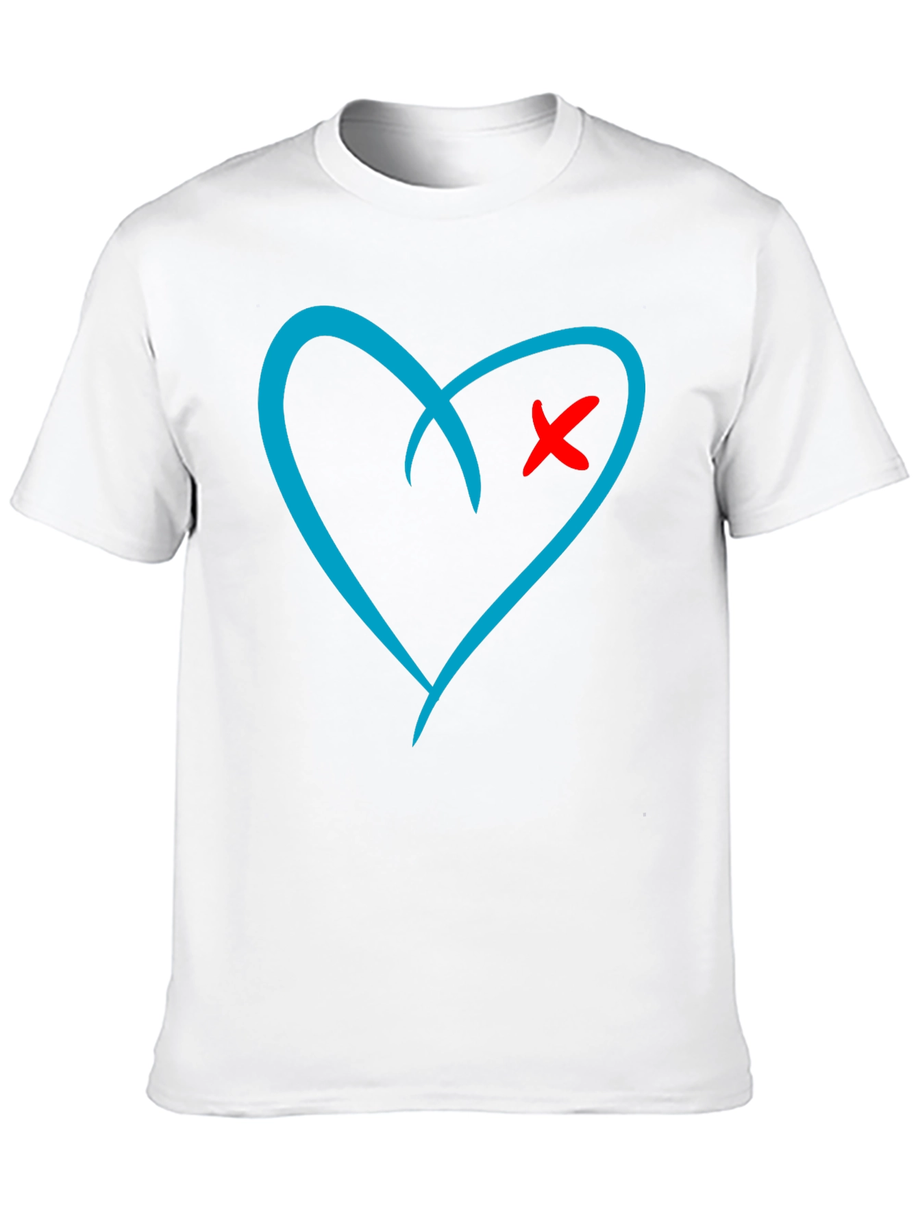 Black Heart X Graphic Print Black T-Shirt view 10