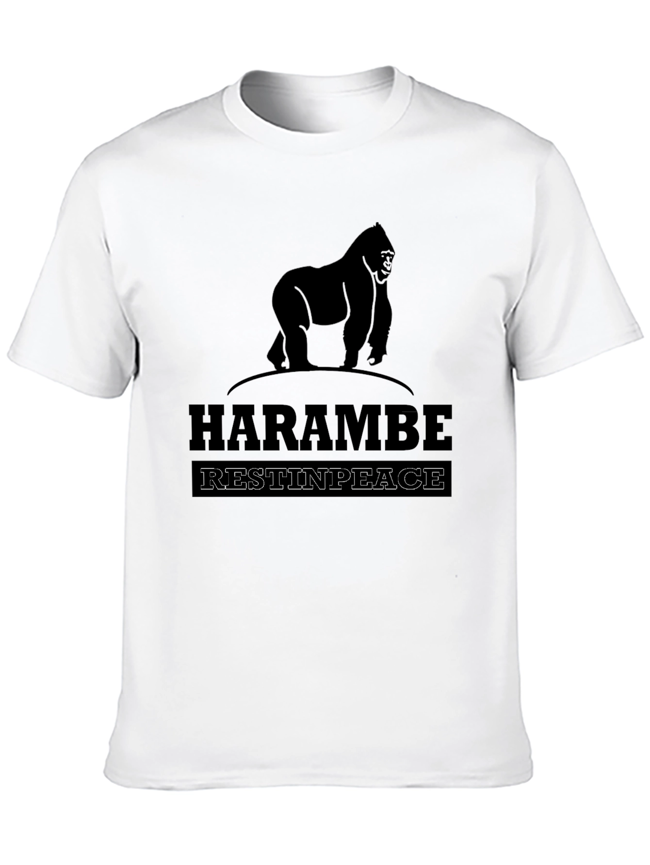 Black Harambe Rest In Peace Graphic T-Shirt view 10