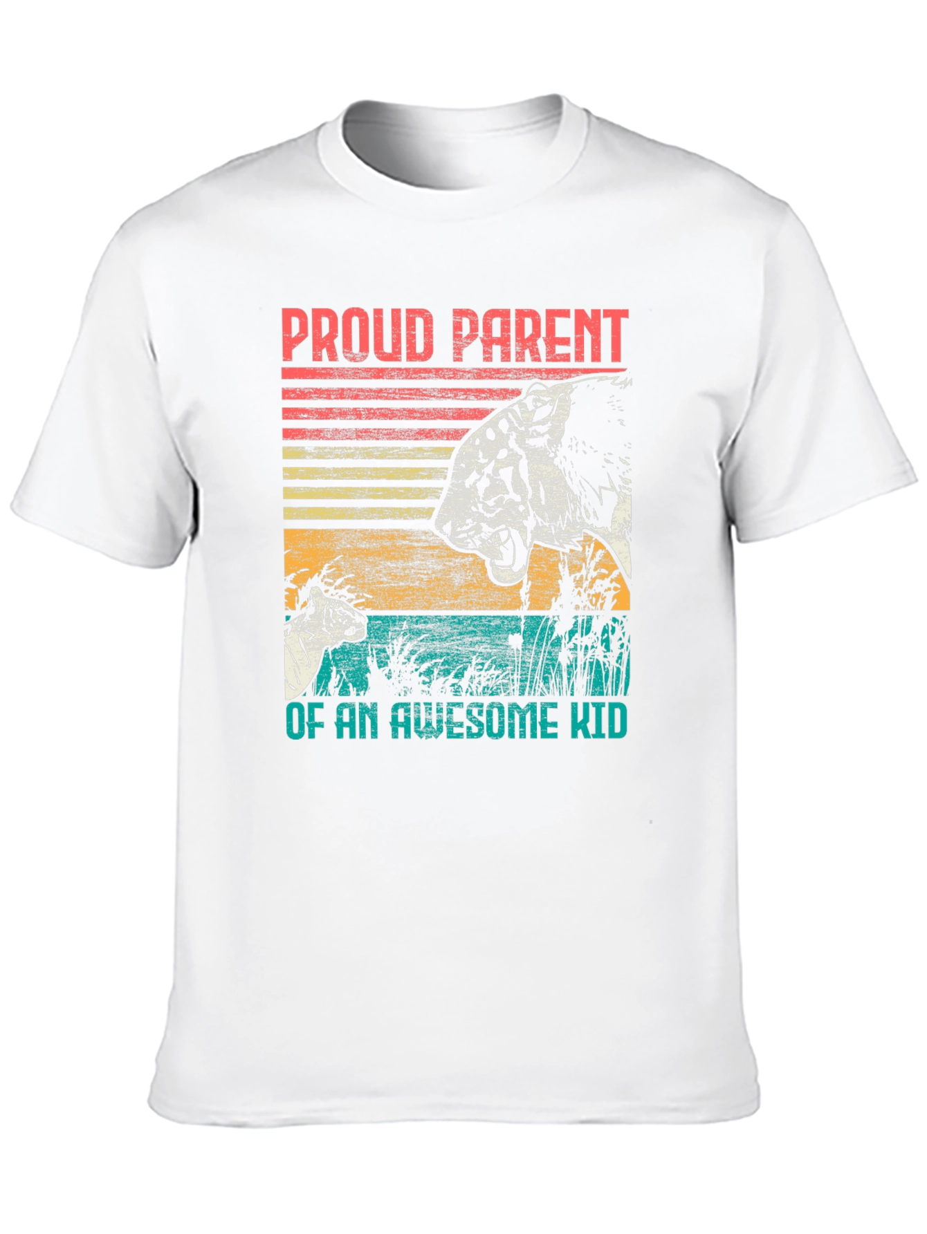 Black Proud Parent Awesome Kid Tiger Graphic T-Shirt view 10