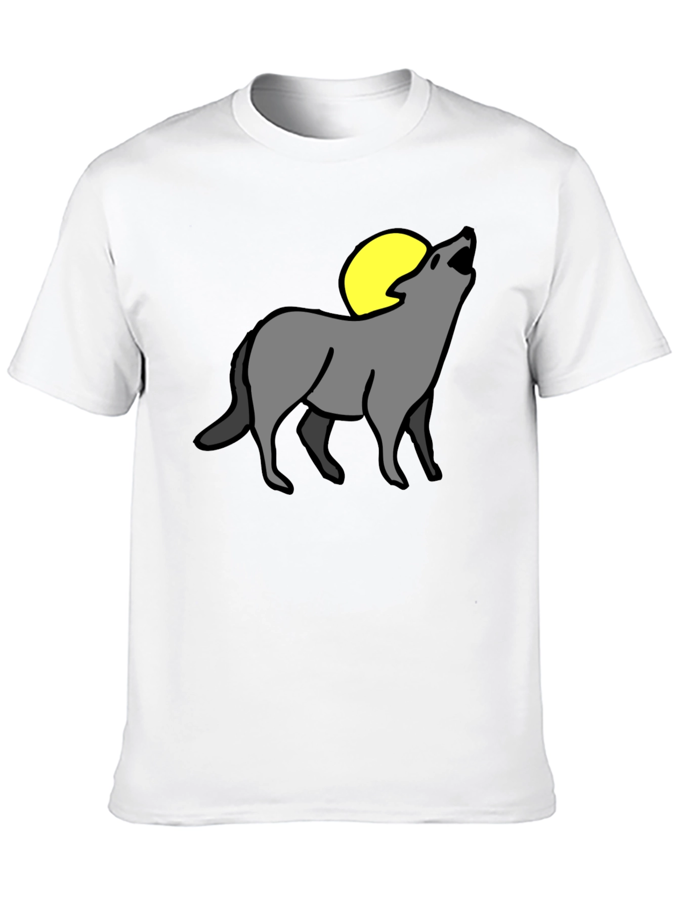 Black Wolf Moon Graphic Tee - Black Cotton Blend view 10
