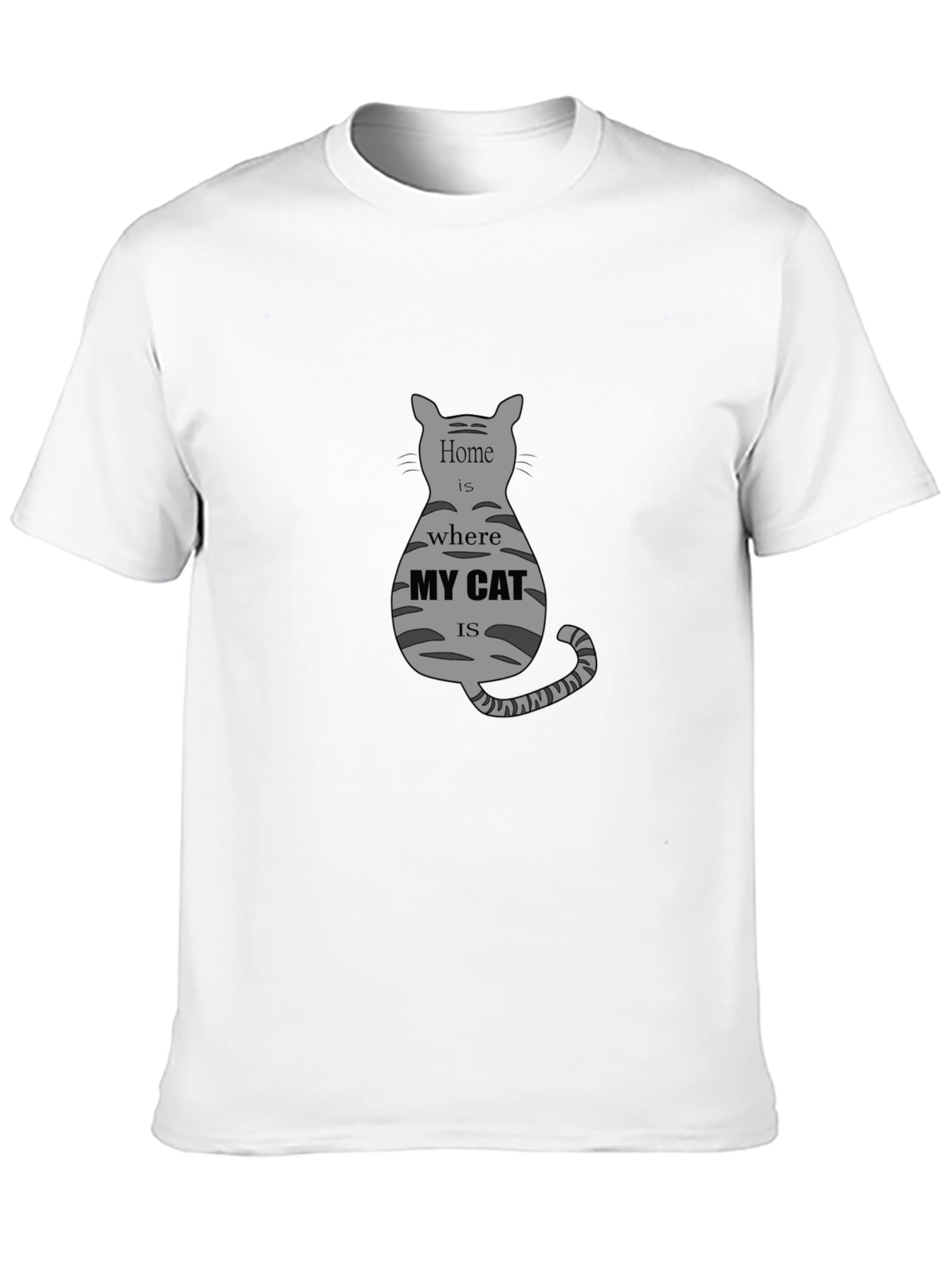 Black Home is Where My Cat Is Black T-Shirt view 10