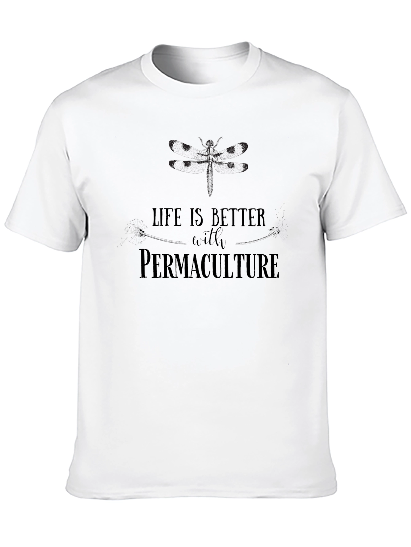 Black Permaculture Life T-Shirt - Sustainable Living Tee view 10