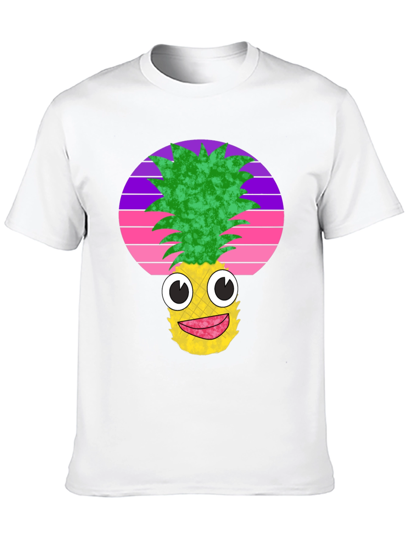 Black Funny Pineapple Face Black T-Shirt view 10