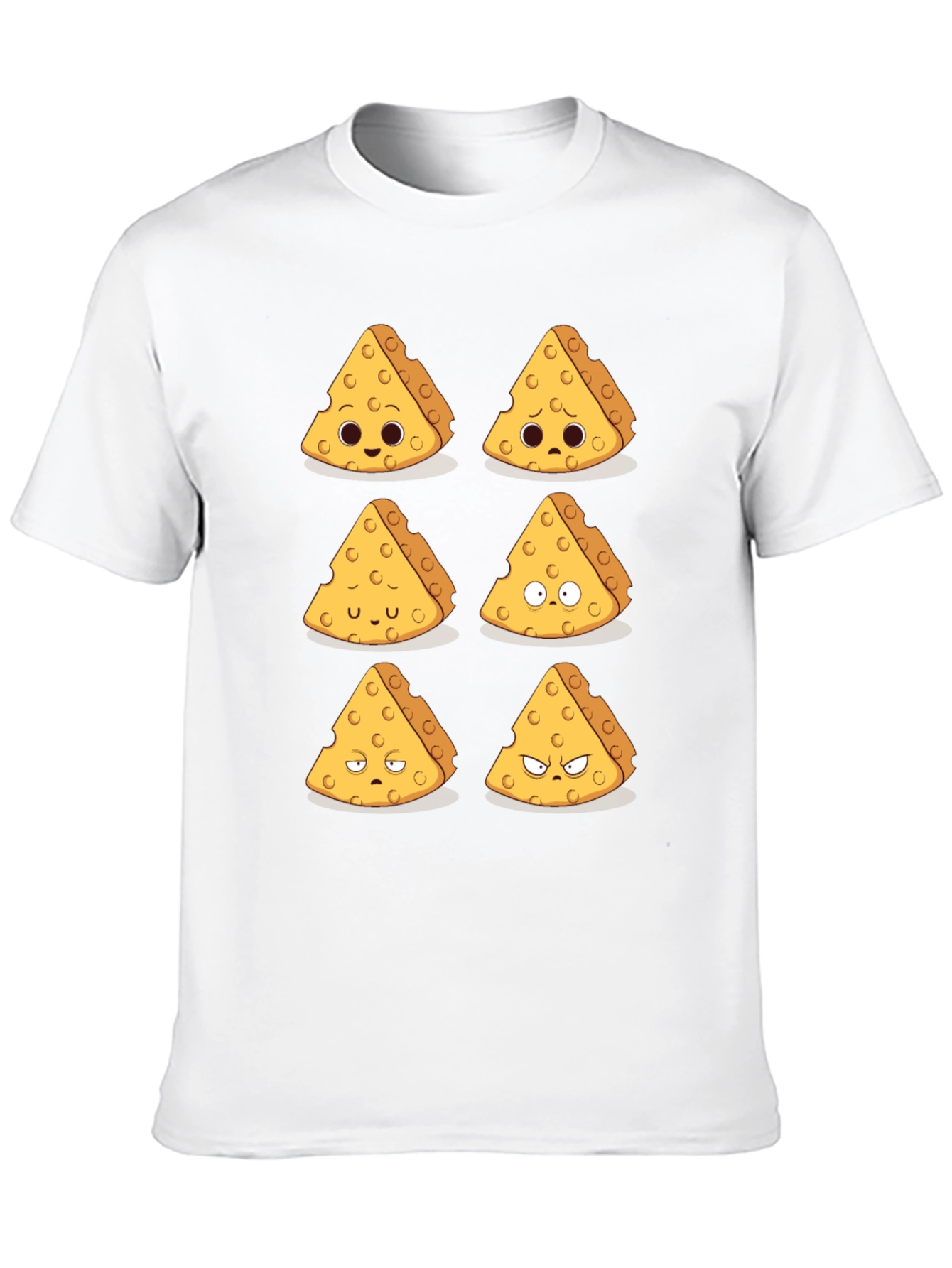 Black Funny Cheese Expression T-Shirt - Black view 10