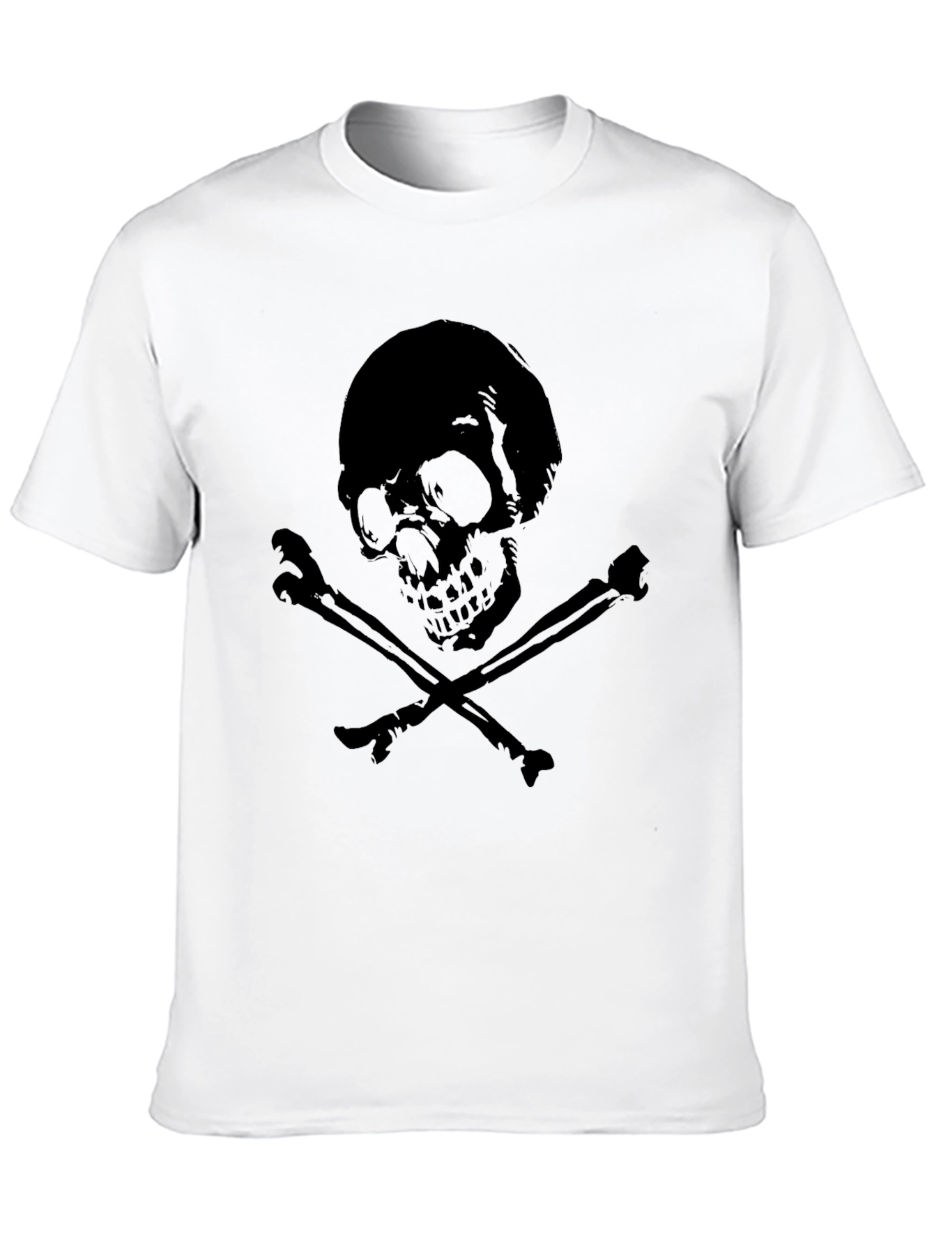 Skull & Crossbones Graphic Tee - Mens Black T-Shirt - 10