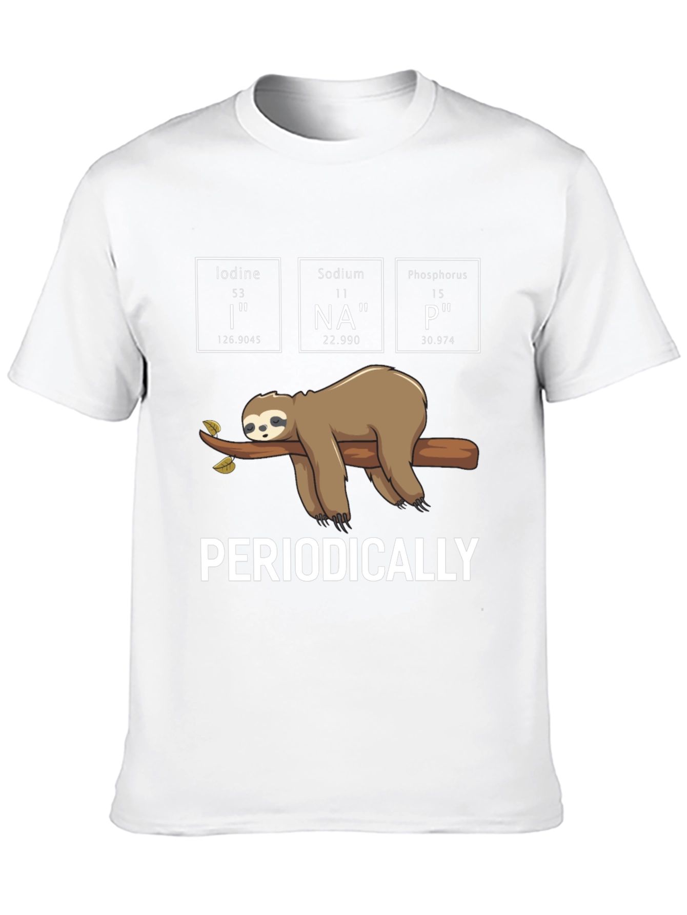 Black Periodically Sloth T-Shirt - Science Pun Tee view 10
