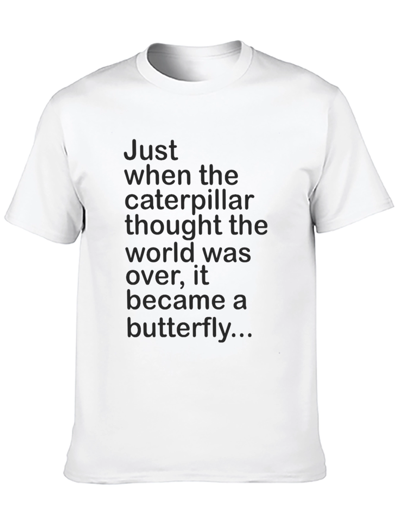 Black Butterfly Caterpillar Inspirational T-Shirt view 10