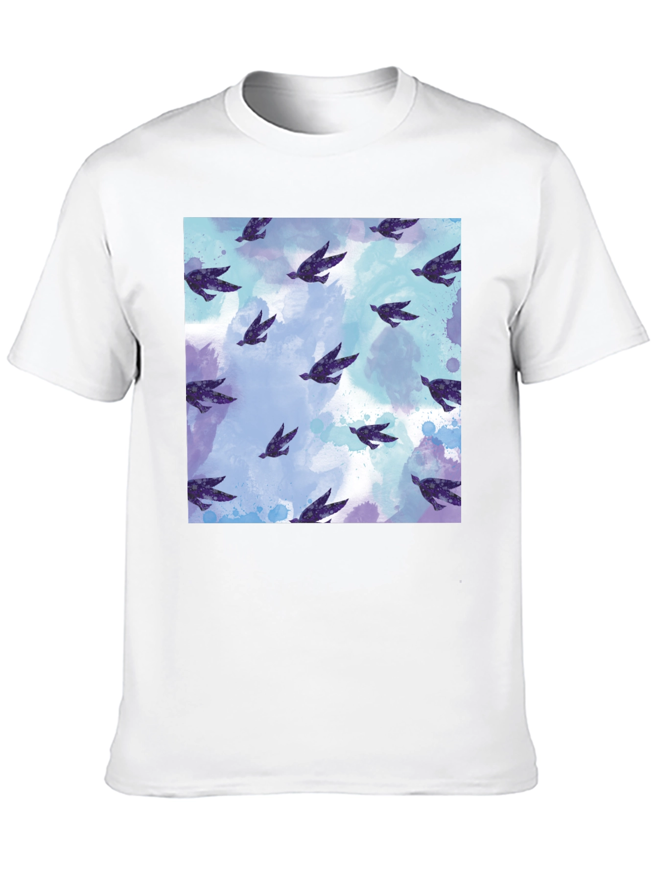 Black Bird Pattern Tee - Soft Cotton Blend Comfort view 10