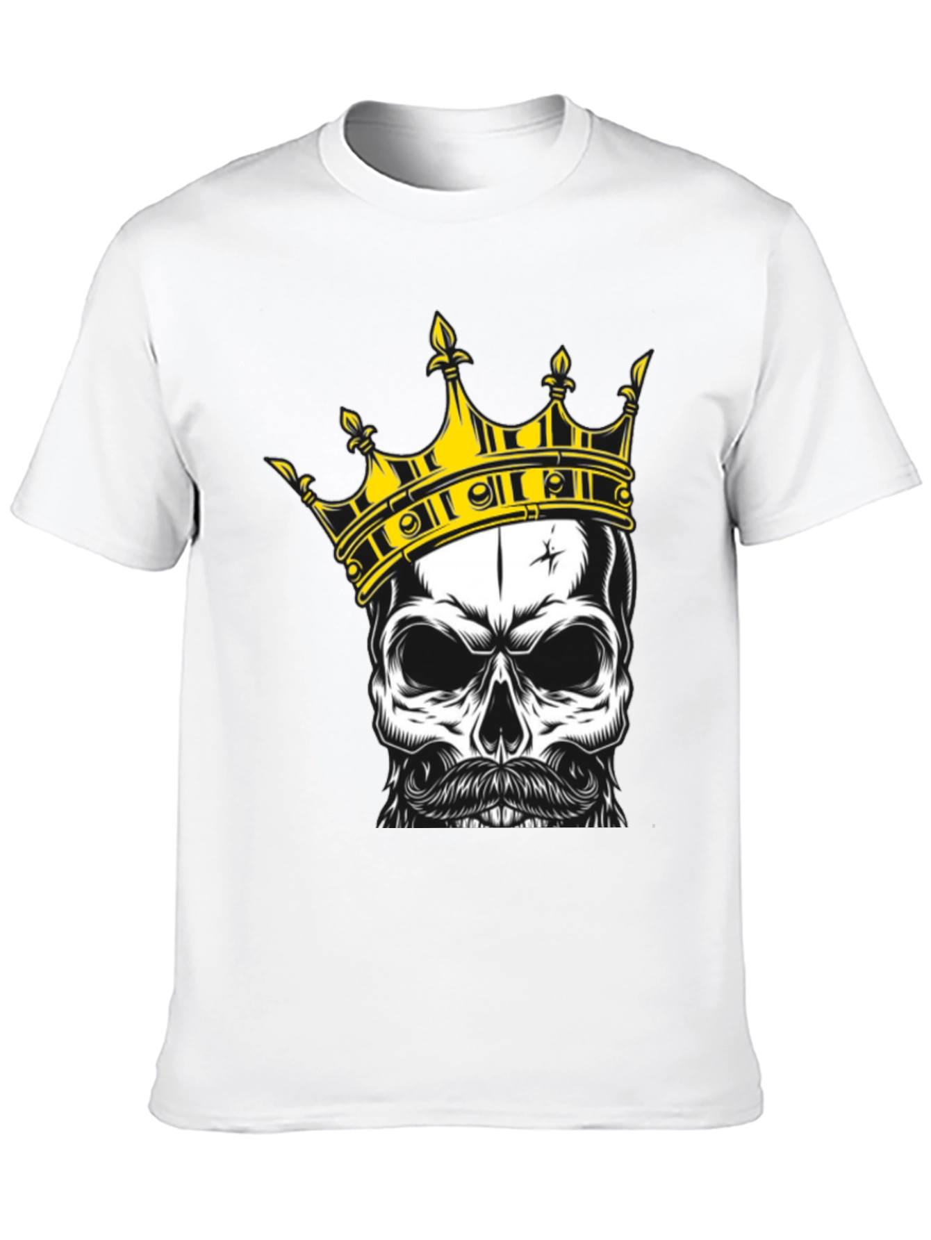 Black Skull King Graphic Tee - Black Cotton T-Shirt view 10