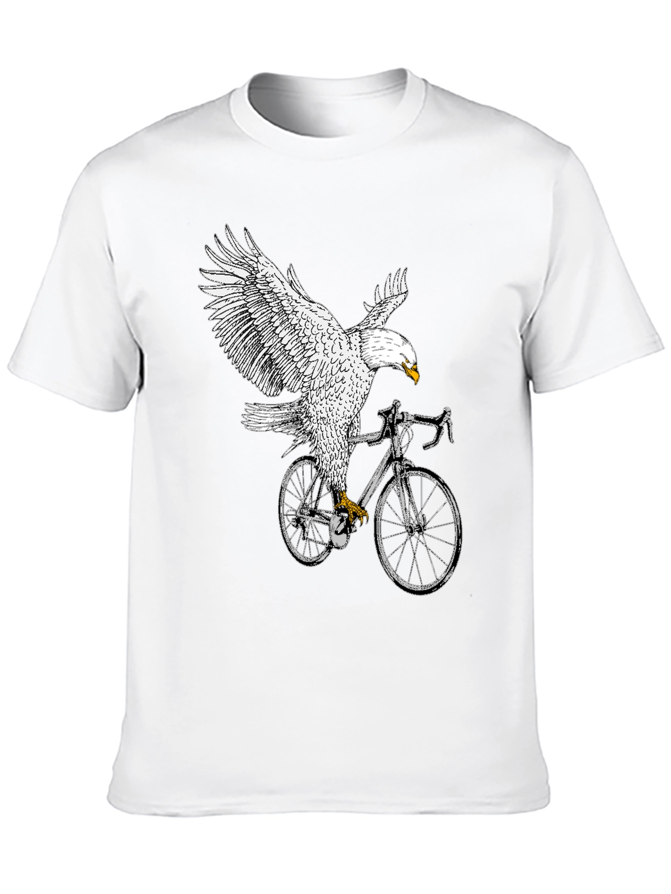 Black Eagle Riding Bike Graphic Tee - Black view 10