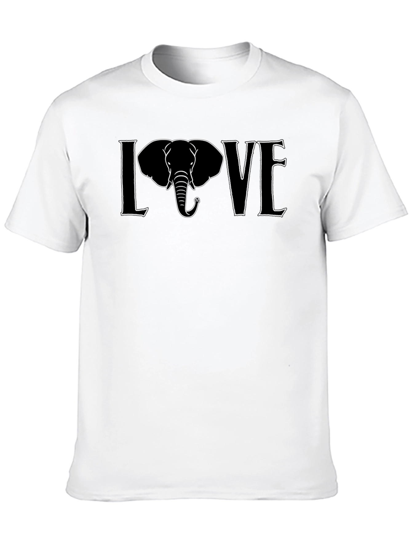 Black Elephant LOVE Graphic Tee - Unisex Black T-Shirt view 10