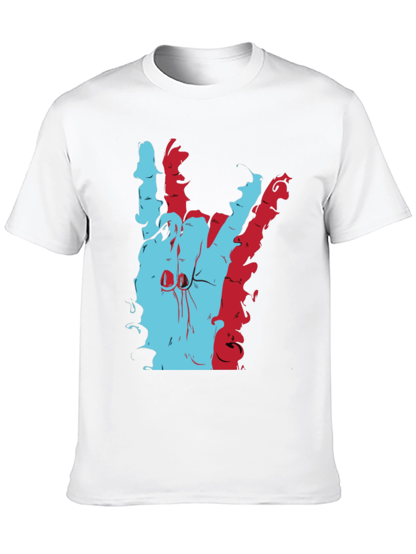 Black Retro Hand Sign T-Shirt - Cool Graphic Tee view 10