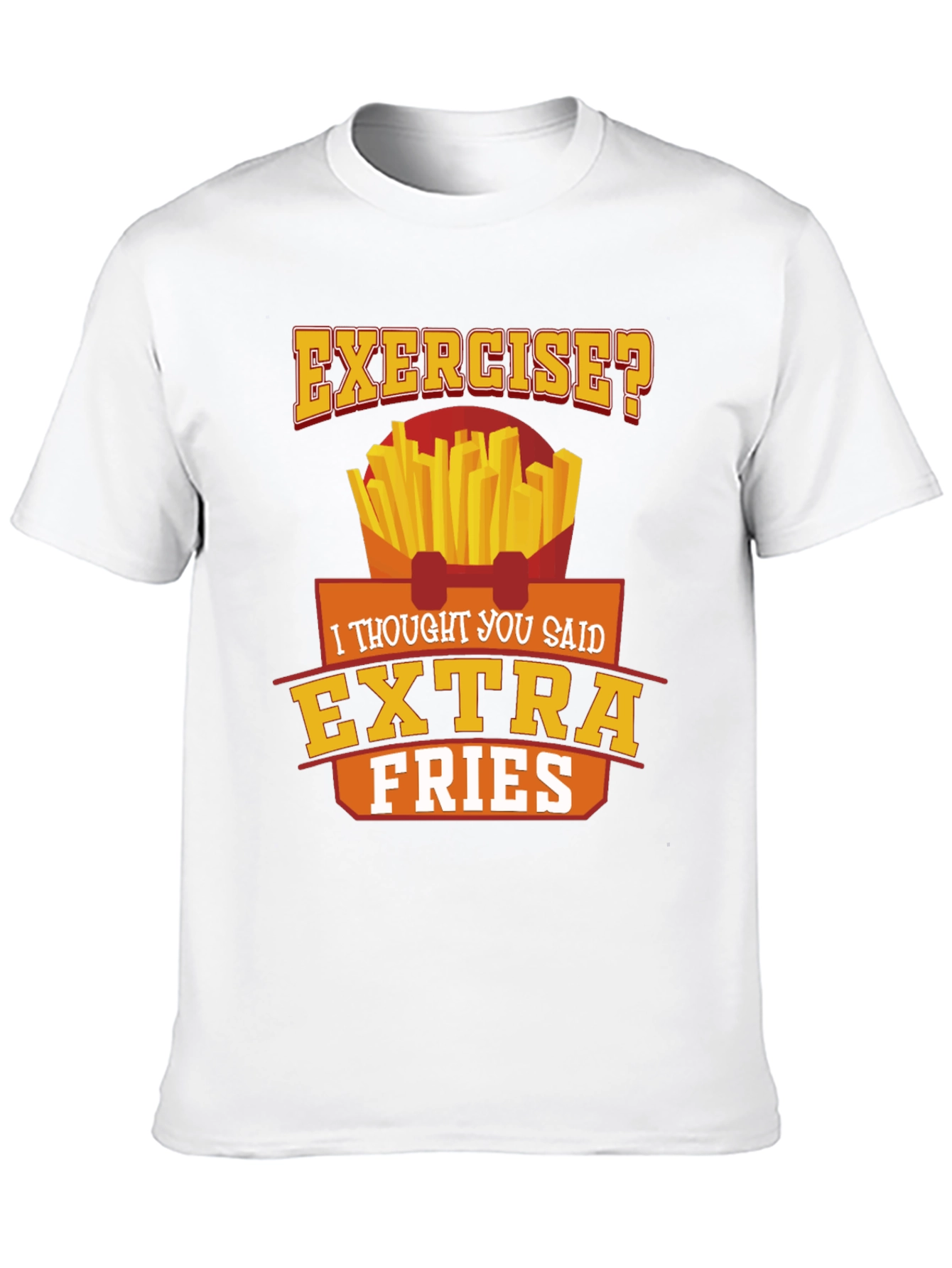 Black Exercise? Extra Fries Black Graphic Tee view 10