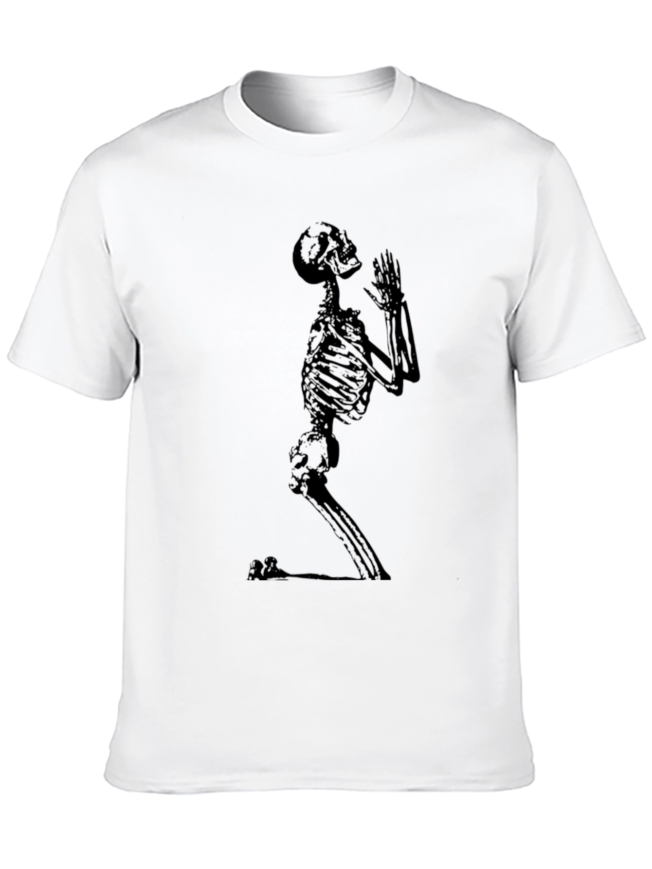 Black Praying Skeleton Graphic Tee - Black view 10