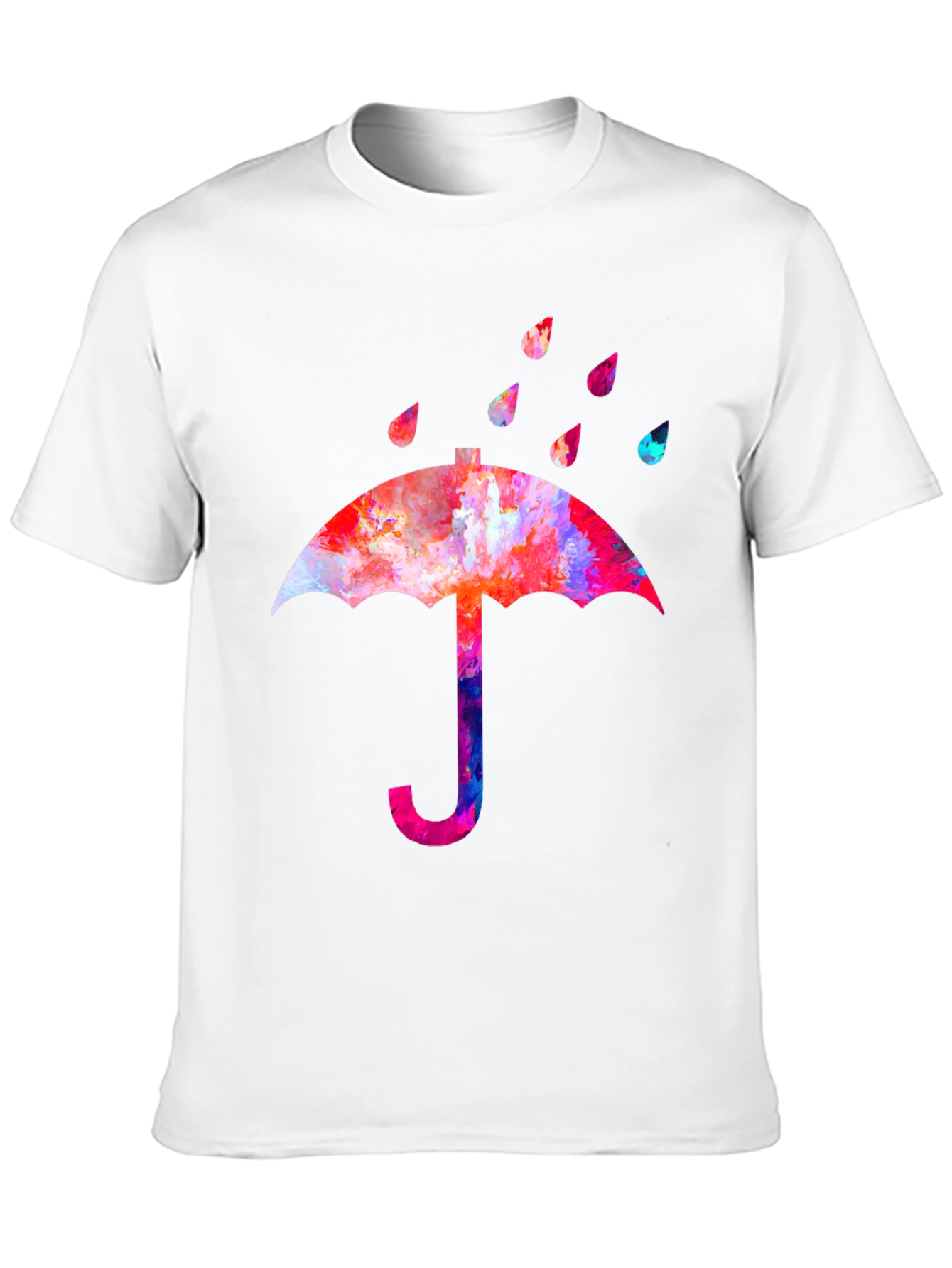 Black Colorful Umbrella Graphic T-Shirt view 10