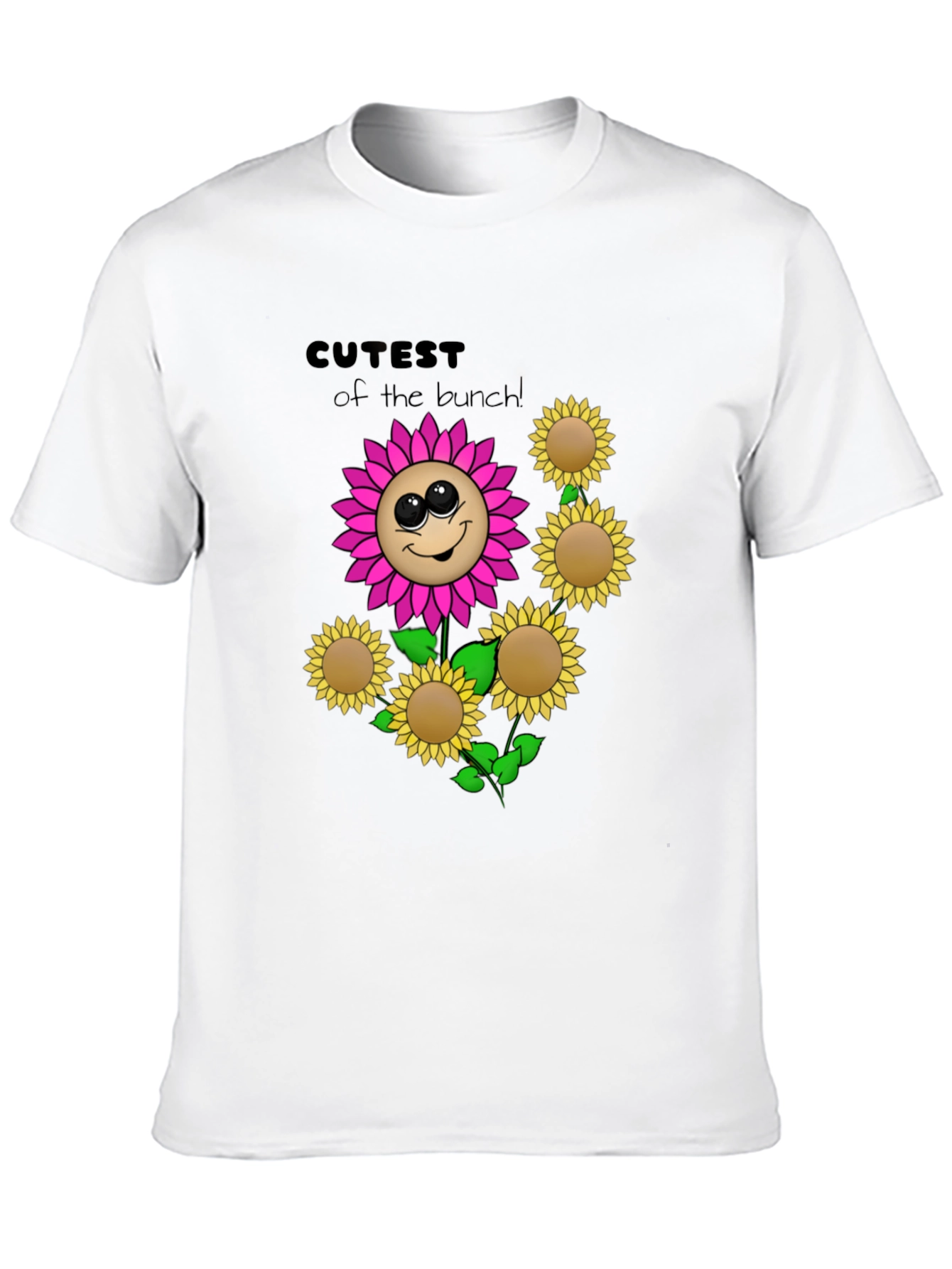 Black Cute Flower Graphic Black T-Shirt view 10