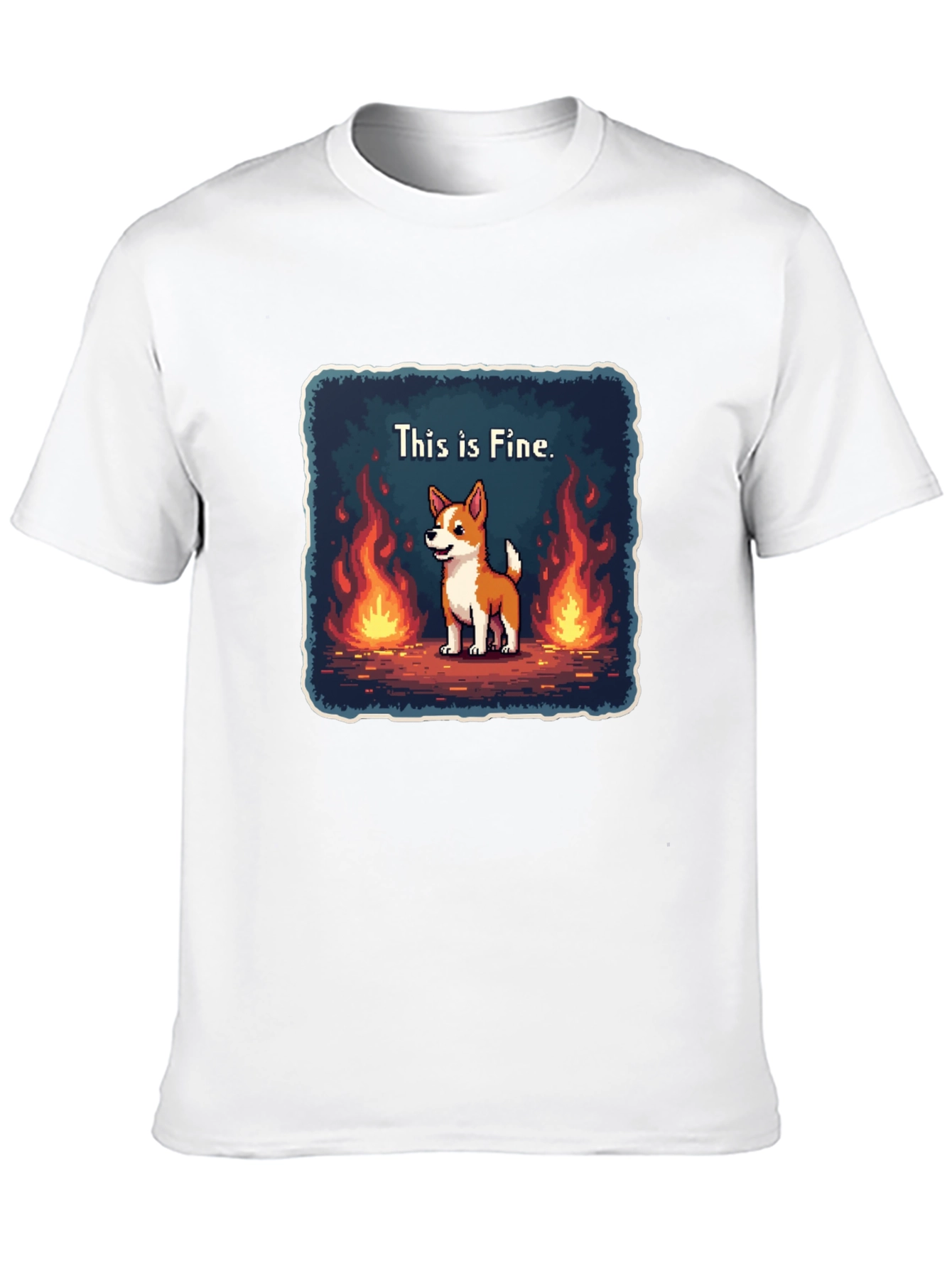 Black This Is Fine Dog Meme T-Shirt - Burning Situation Comfort Tee view 10
