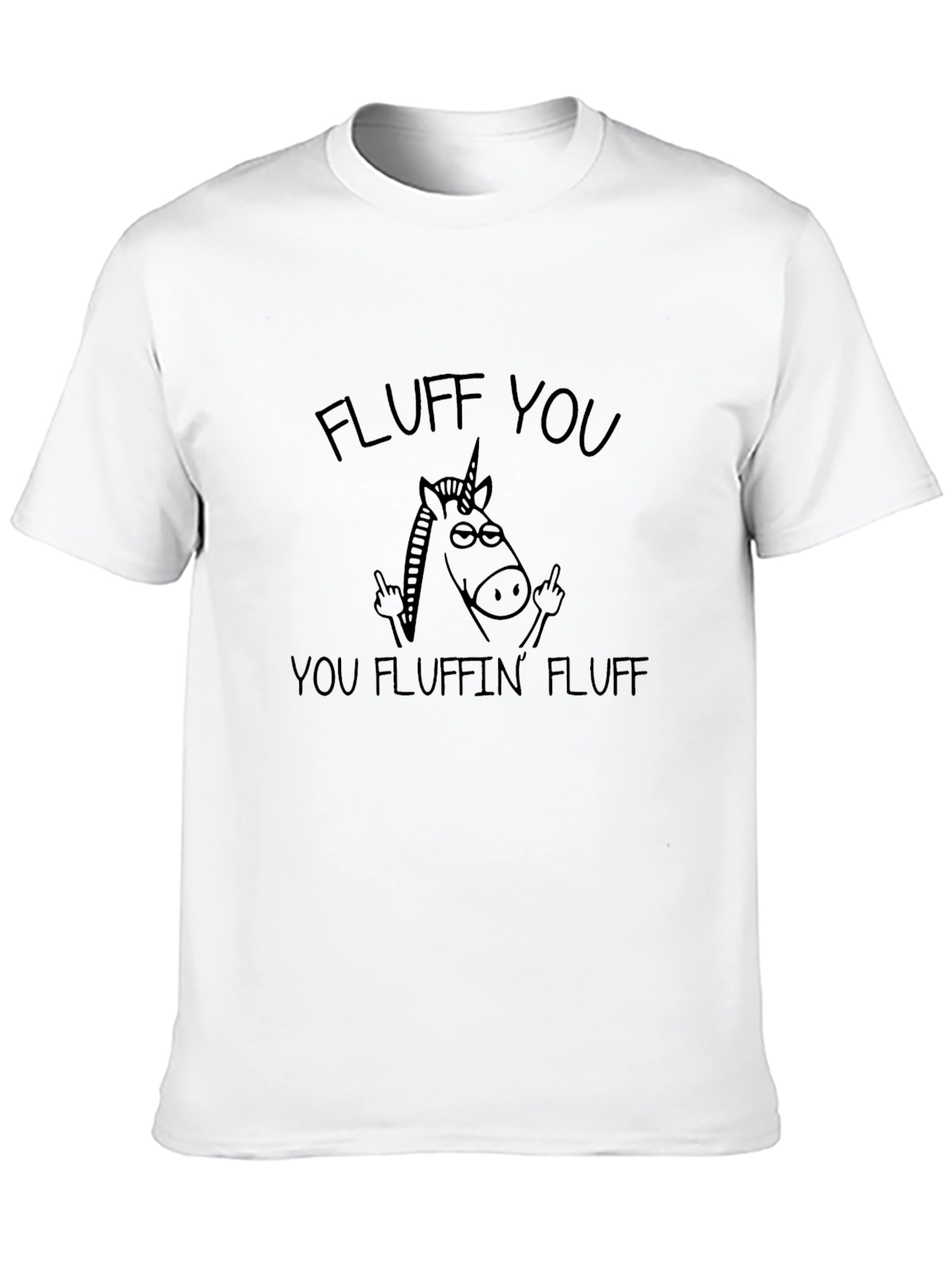 Black Funny Fluff You Unicorn Graphic T-Shirt view 10