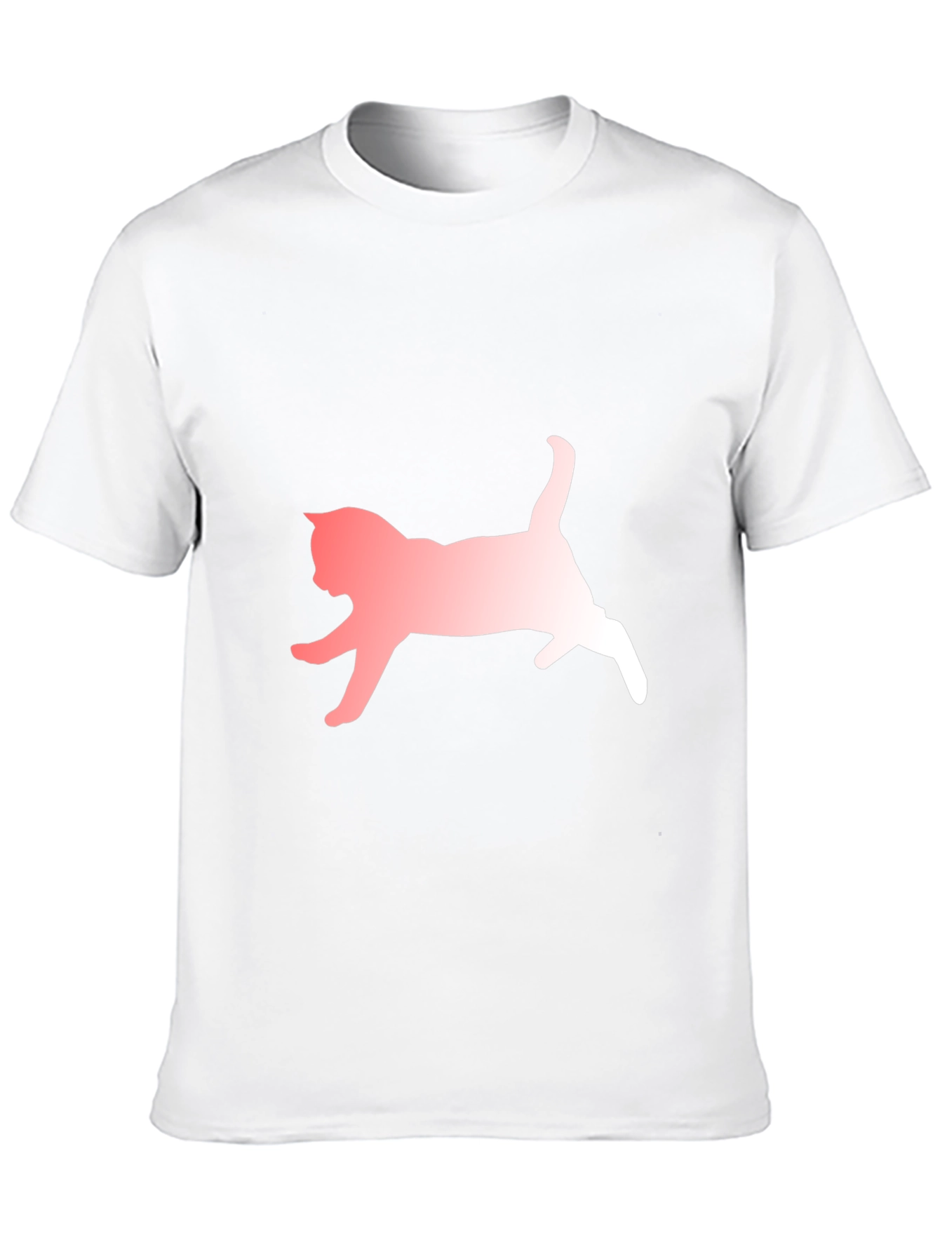 Black Cat Silhouette Graphic Tee - Black Cotton Blend Casual T-Shirt view 10