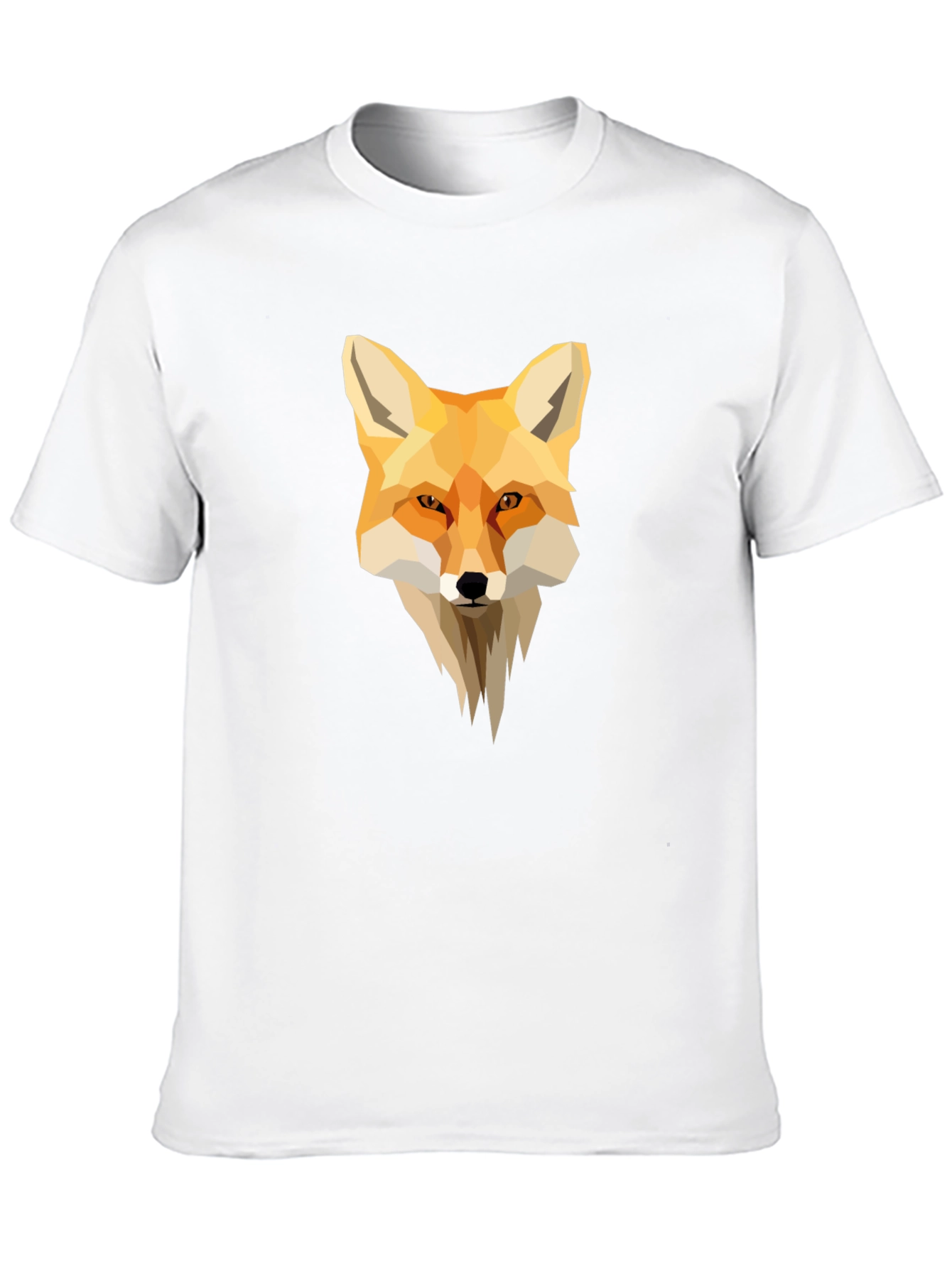 Black Geometric Fox Graphic Black T-Shirt view 10
