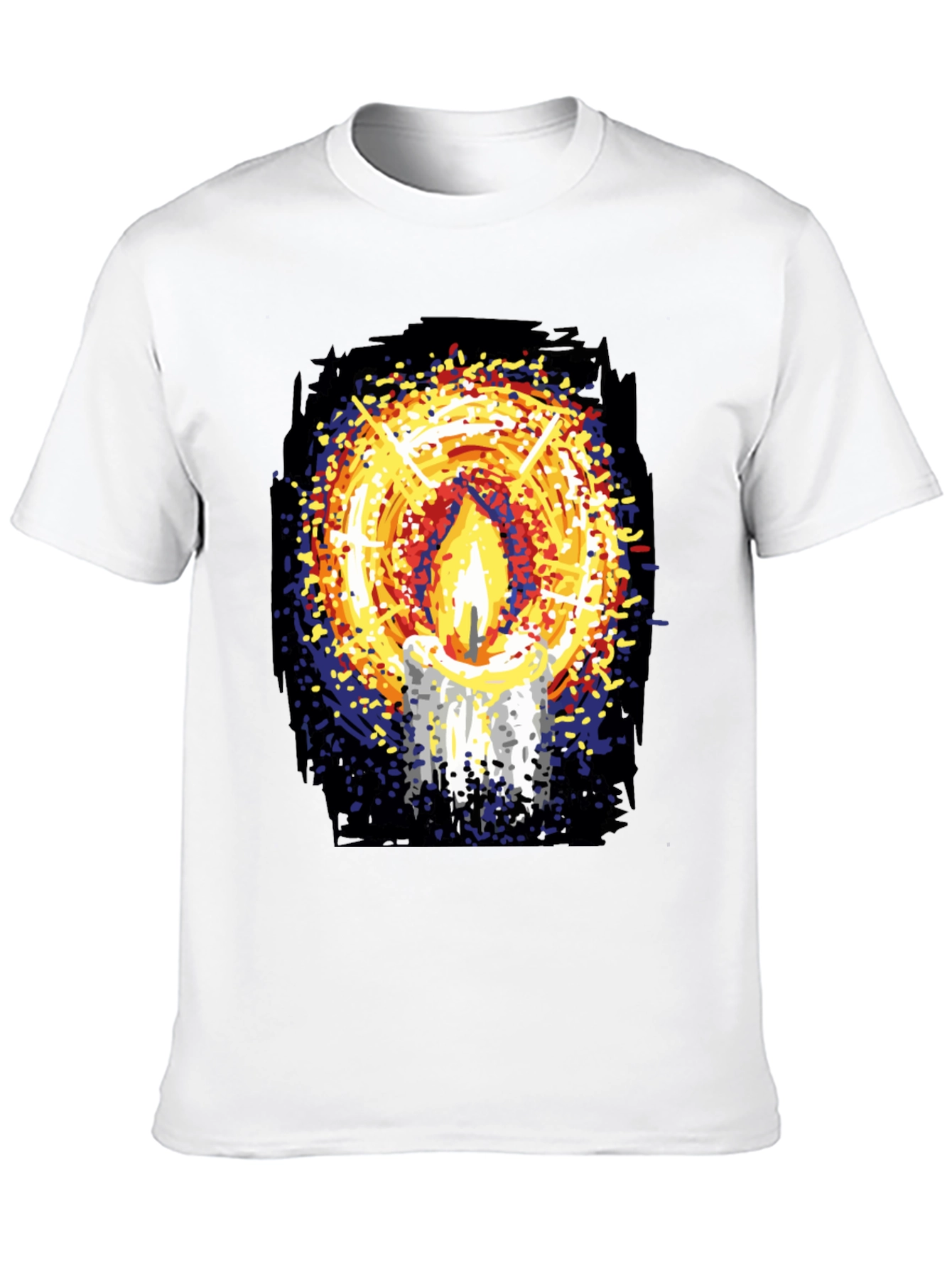 Black Candlelight Graphic Print Black T-Shirt view 10
