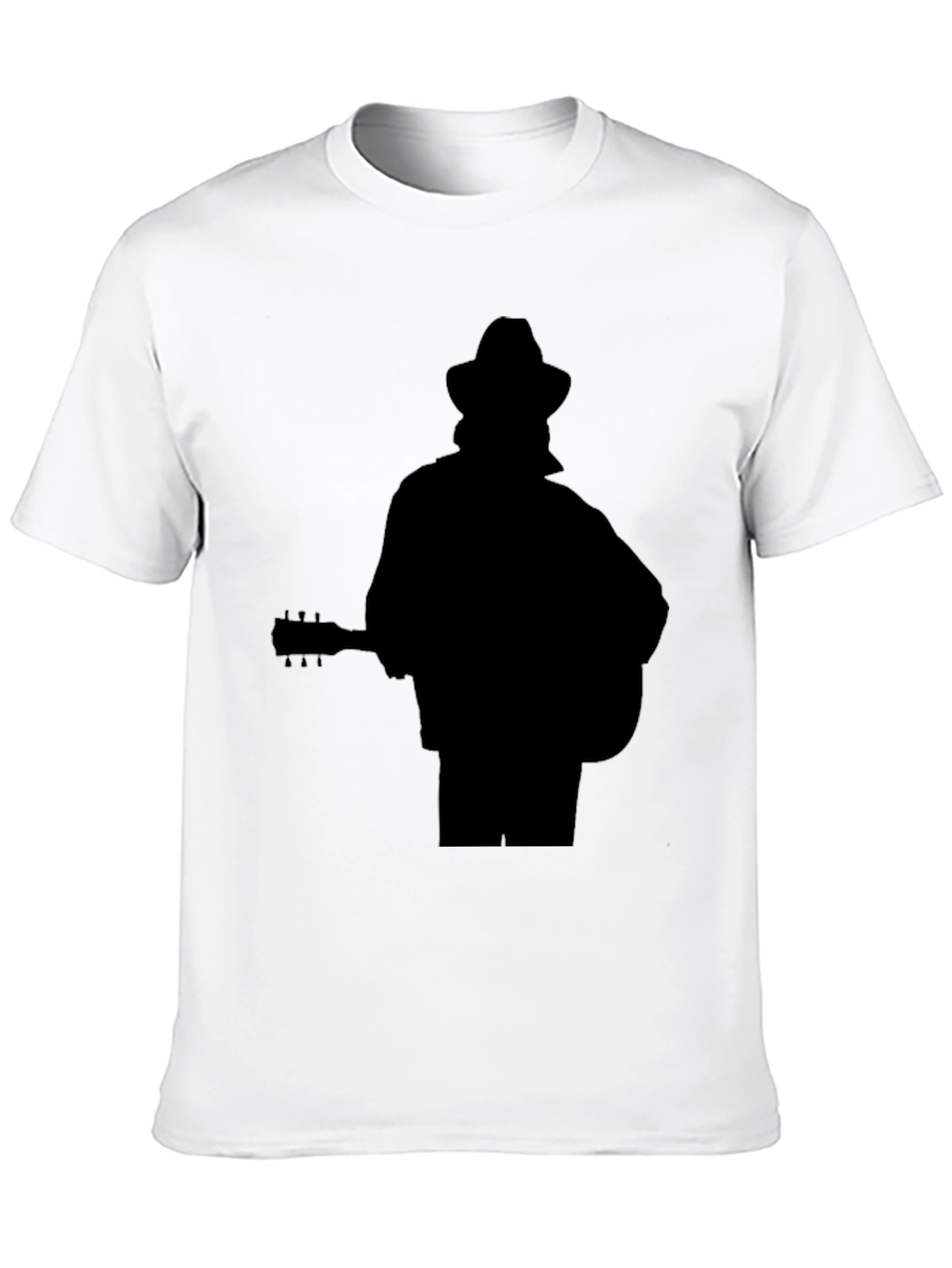Black Musician Silhouette Graphic Tee - Black Cotton Casual Shirt view 10